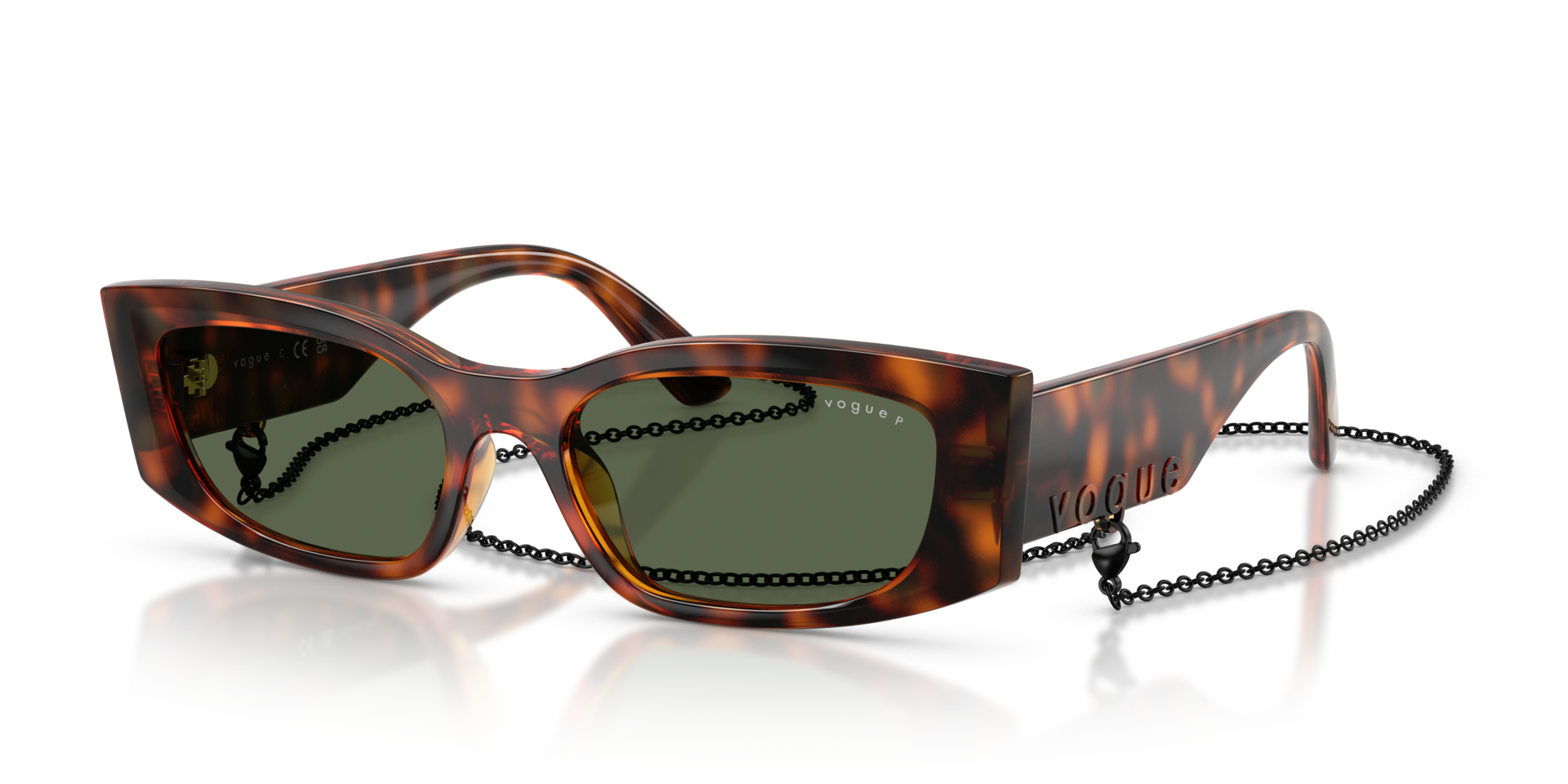 VO5655SU Dunkelhavana KunststoffSunglass Frames von B24, Dreiviertelansicht
