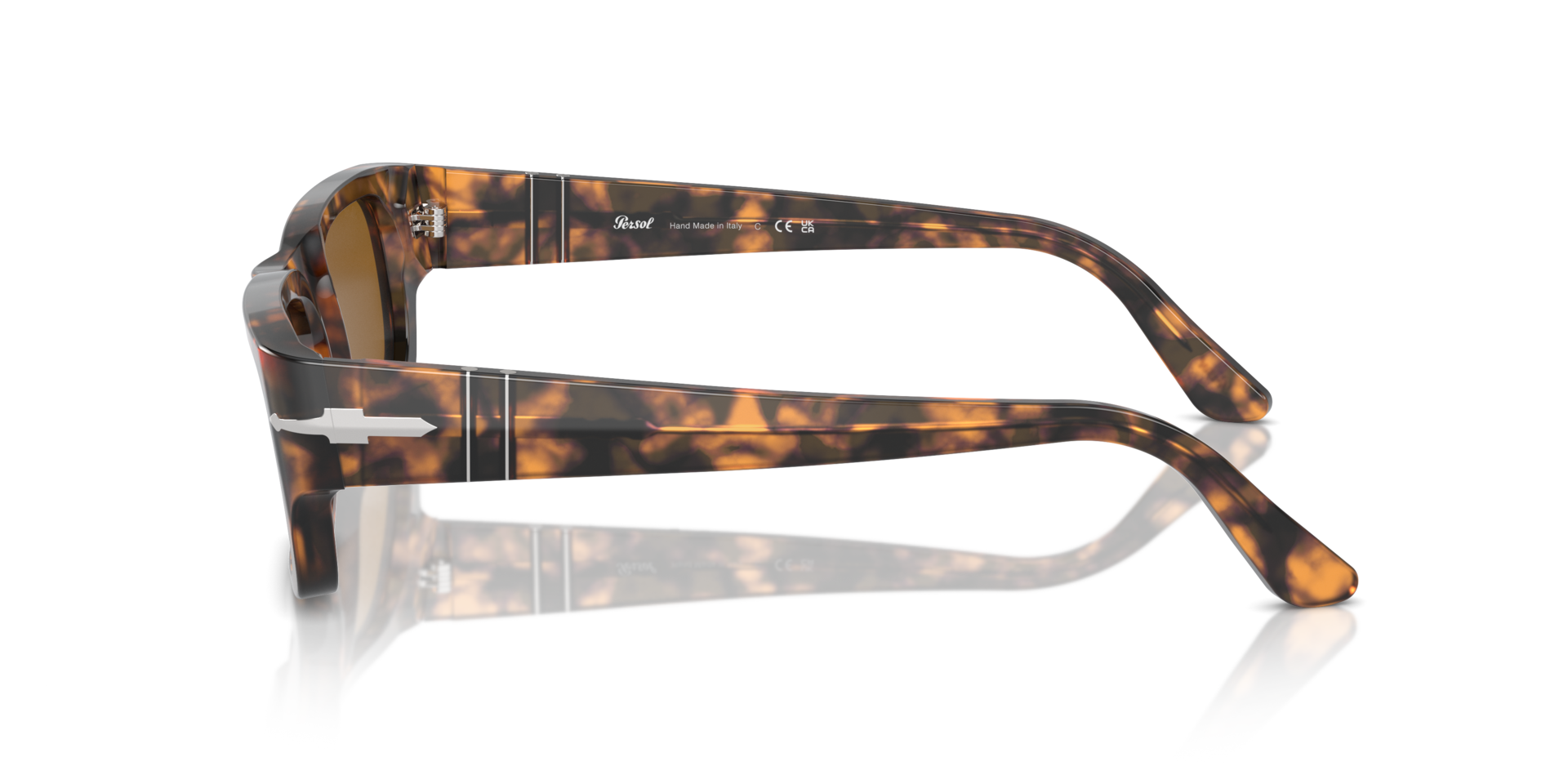 PO3347S Bruin Havana AcetaatSunglass Frames van B24, Zijaanzicht