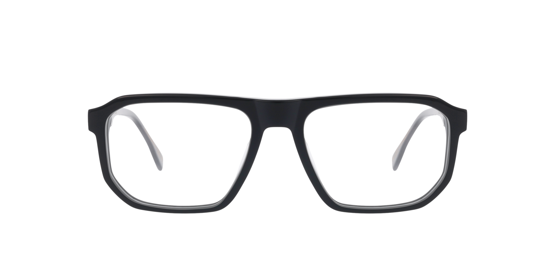 Mick Jet Black AcetatEyeglass Frames von B24, Vorderansicht
