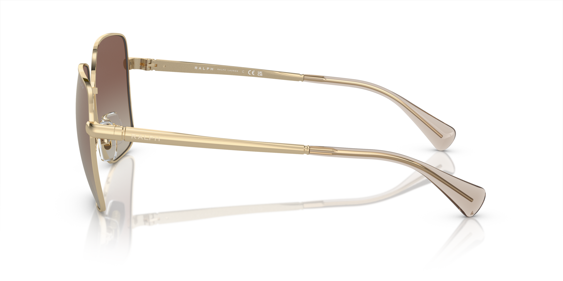 RA4142 Glanzend Lichtgoud MetaalSunglass Frames van B24, Zijaanzicht