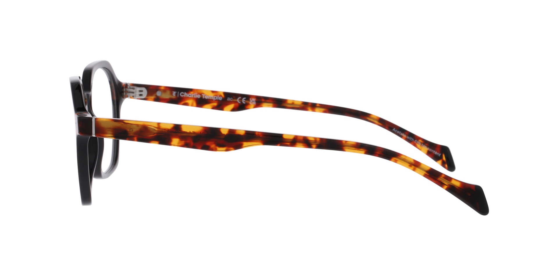 Solin Havana On Black AcetatEyeglass Frames von B24, Seitenansicht