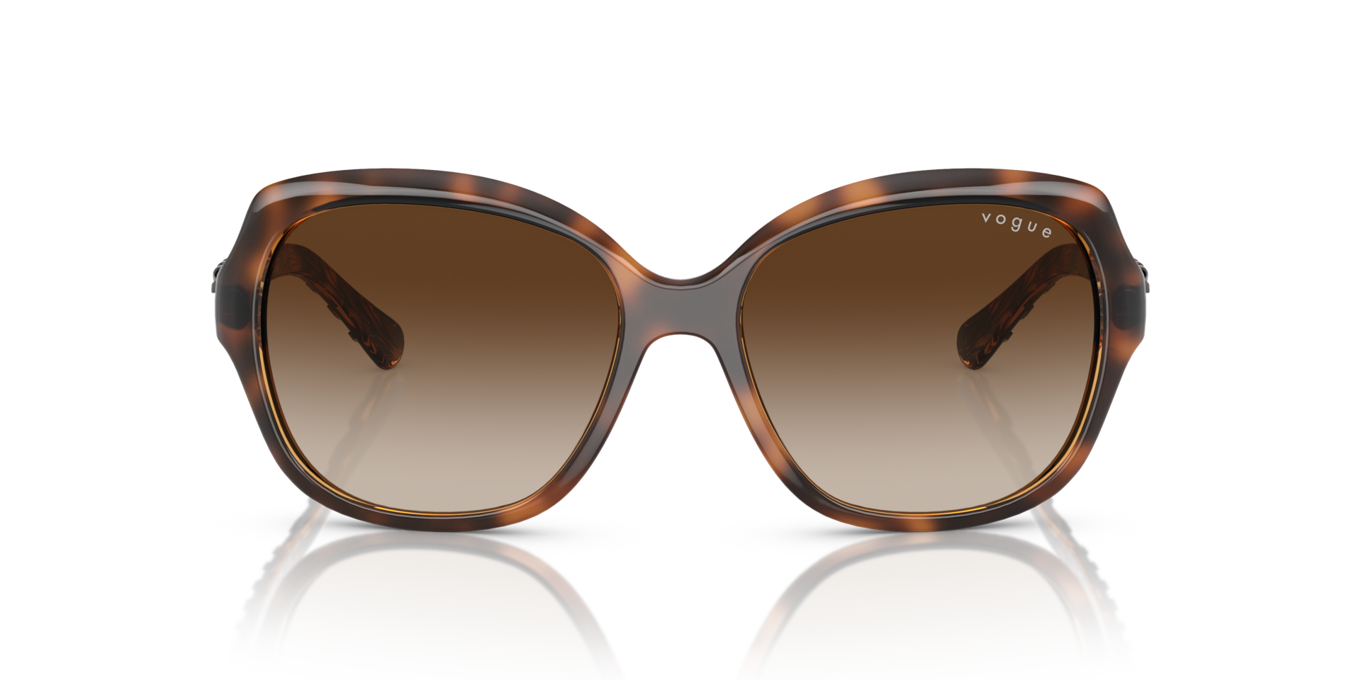VO2871S Gestreept donker Havana KunststofSunglass Frames van B24, Vooraanzicht