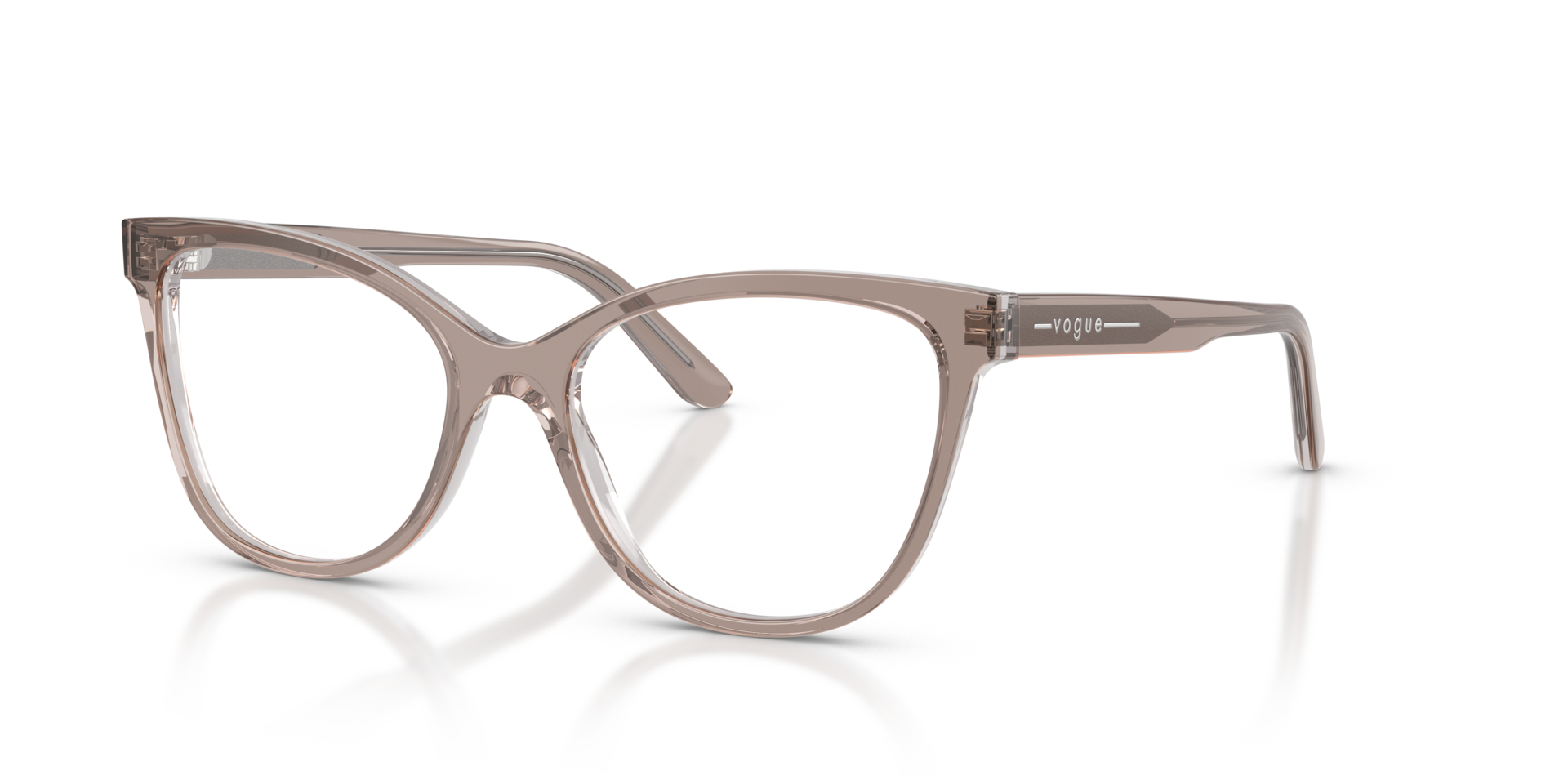VO5748 Top Transparent Brown & Transparent Grey AcetatEyeglass Frames von B24, Dreiviertelansicht