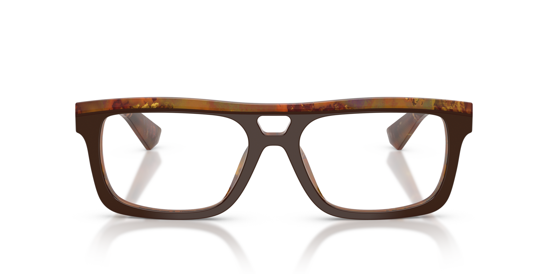 DG3431 Top Brown & Pearl Gold & Brown AcetaatEyeglass Frames van B24, Vooraanzicht