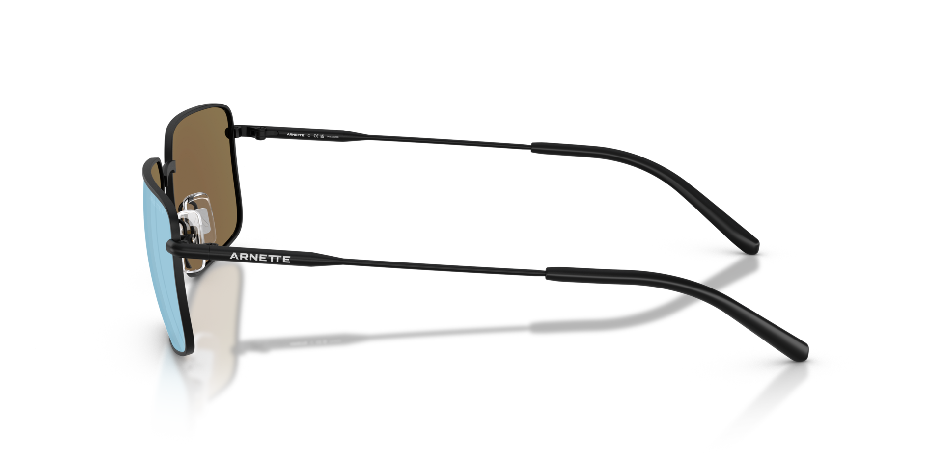 AN3095 Matzwart MetaalSunglass Frames van B24, Zijaanzicht