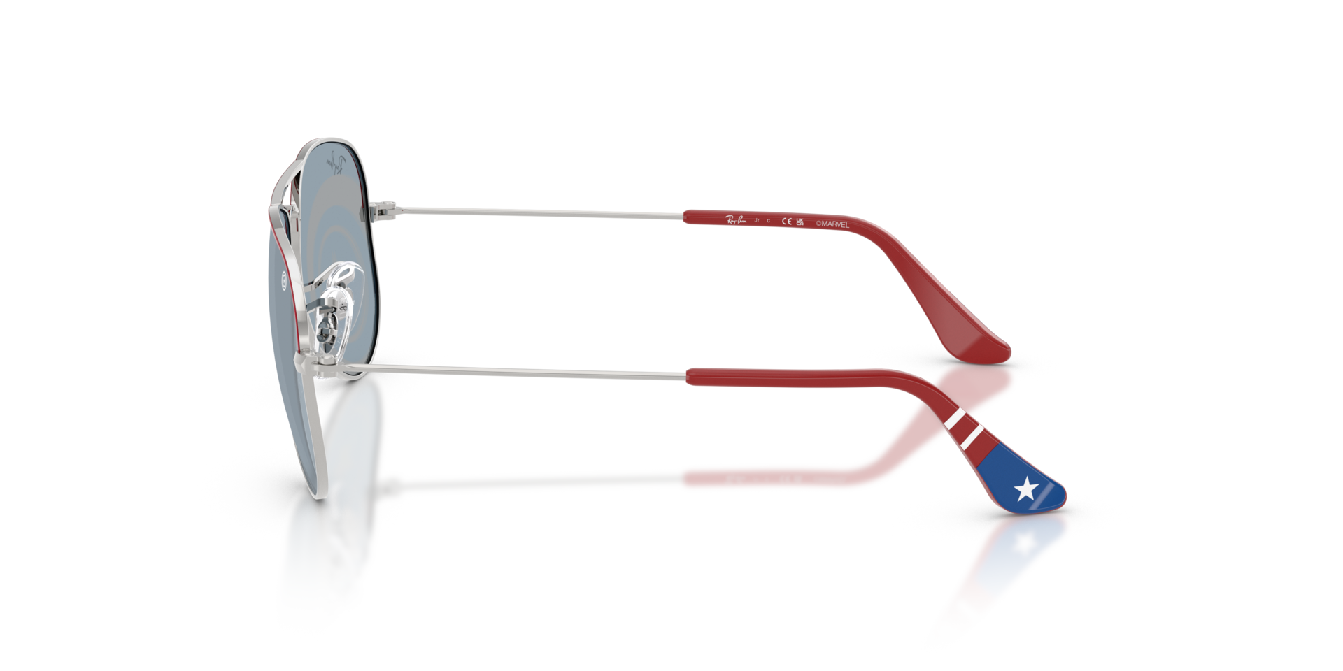 RB9506S Silver With Top Red MetallSunglass Frames von B24, Seitenansicht