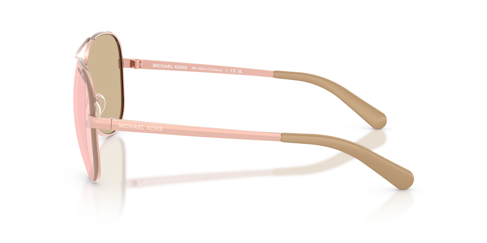 MK5004 Rotgold & Taupe MetallSunglass Frames von B24, Seitenansicht