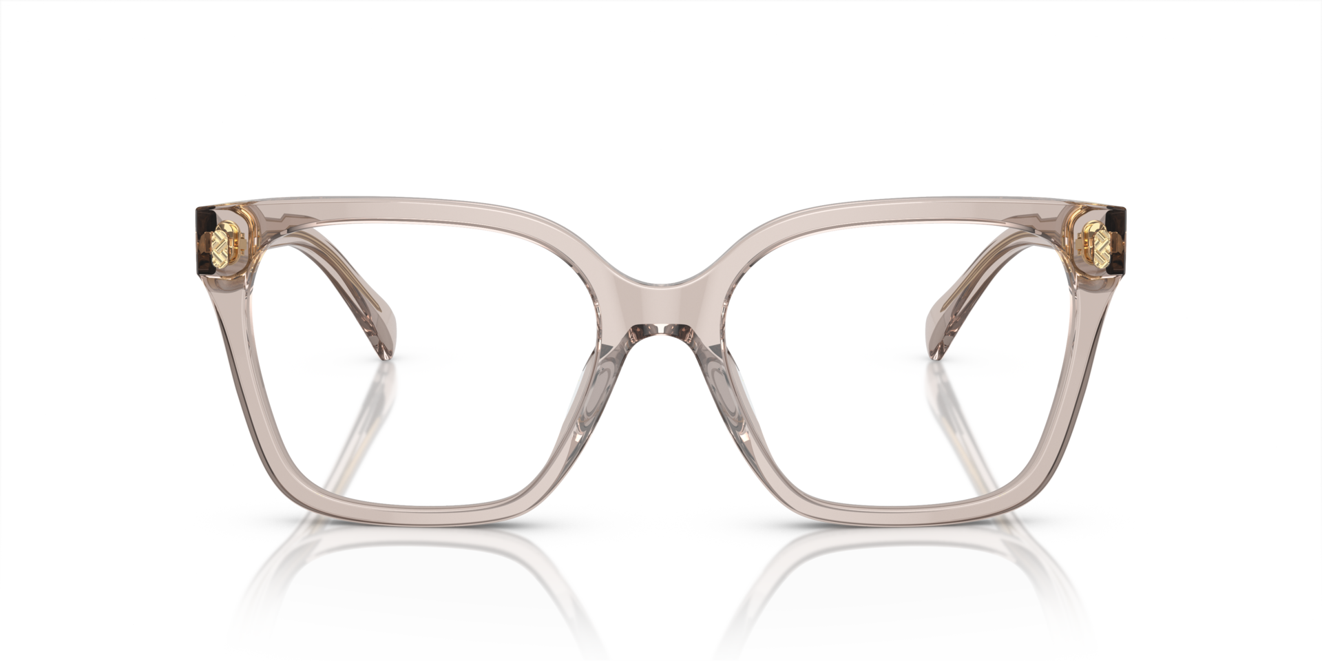 RA7158U Shiny Transparent Beige AcetatEyeglass Frames von B24, Vorderansicht