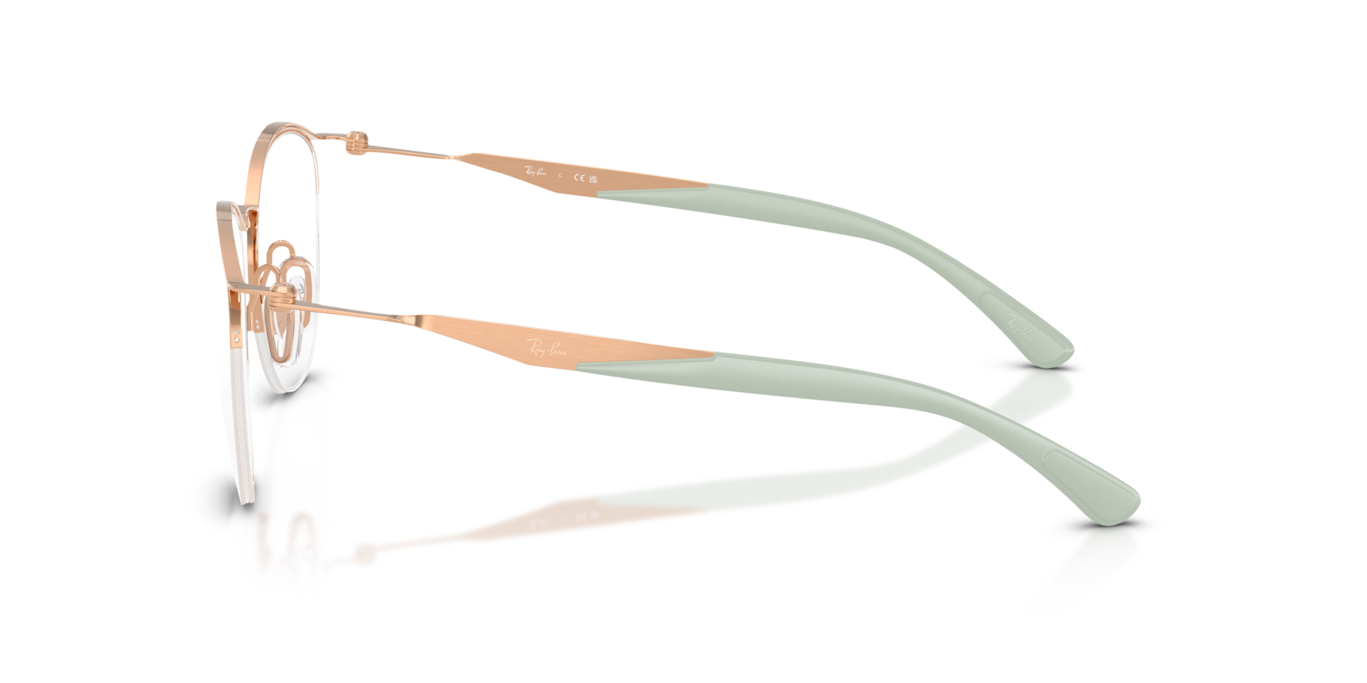 RB7553 Optics Roségoud MetaalEyeglass Frames van B24, Zijaanzicht