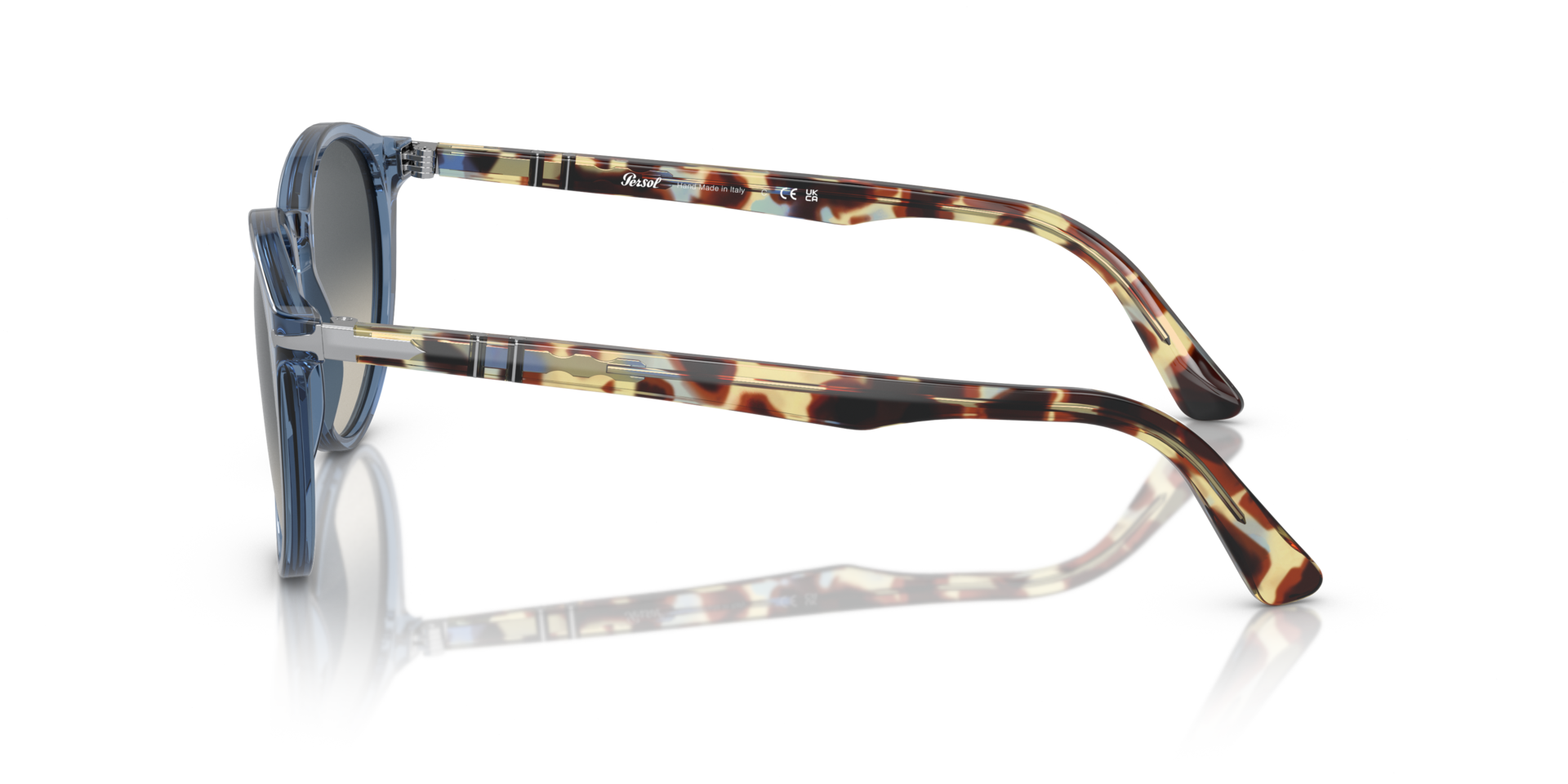 PO3152S Transparant Navy AcetaatSunglass Frames van B24, Zijaanzicht