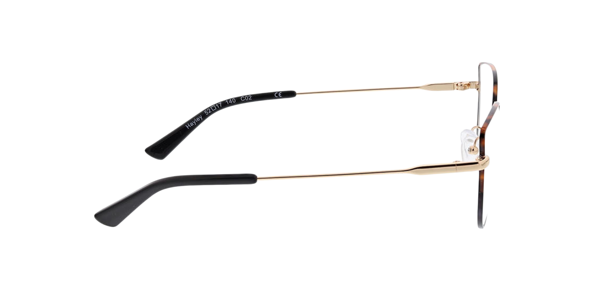 Hayley Havana  &  goud MetaalEyeglass Frames van B24, Zijaanzicht