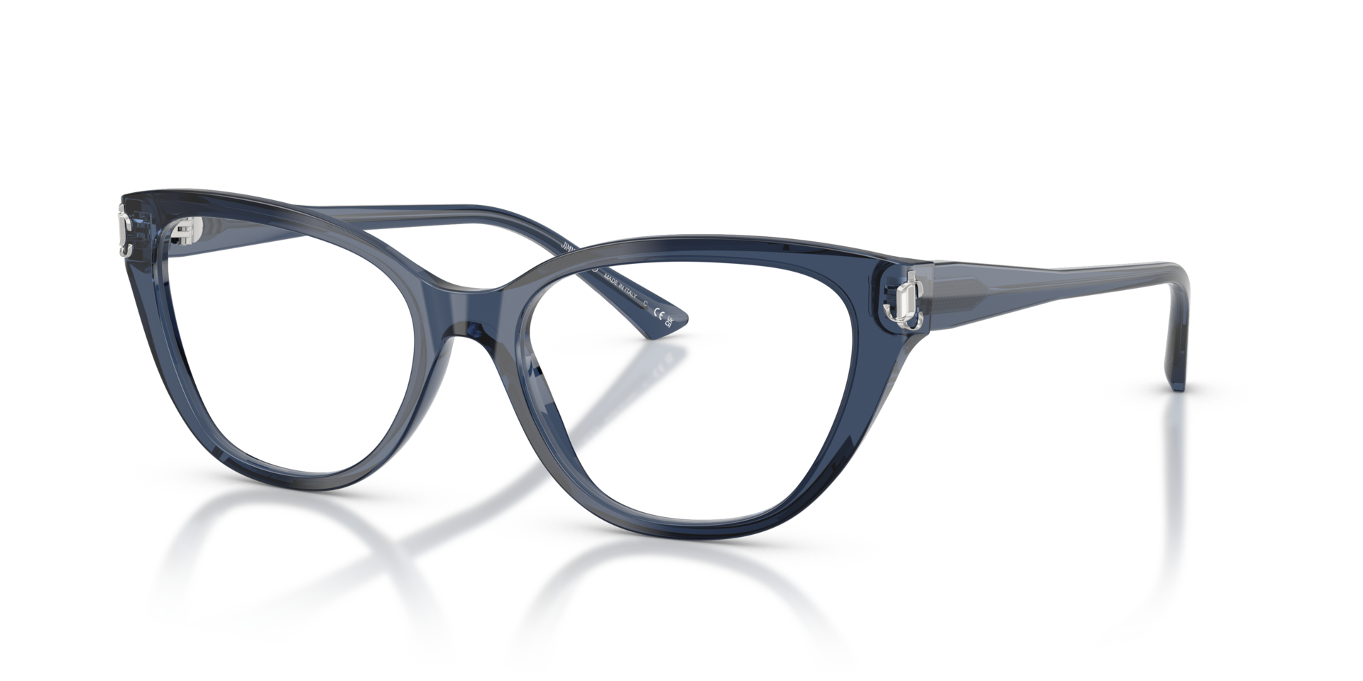 JC3011 Marineblau transparent AcetatEyeglass Frames von B24, Dreiviertelansicht