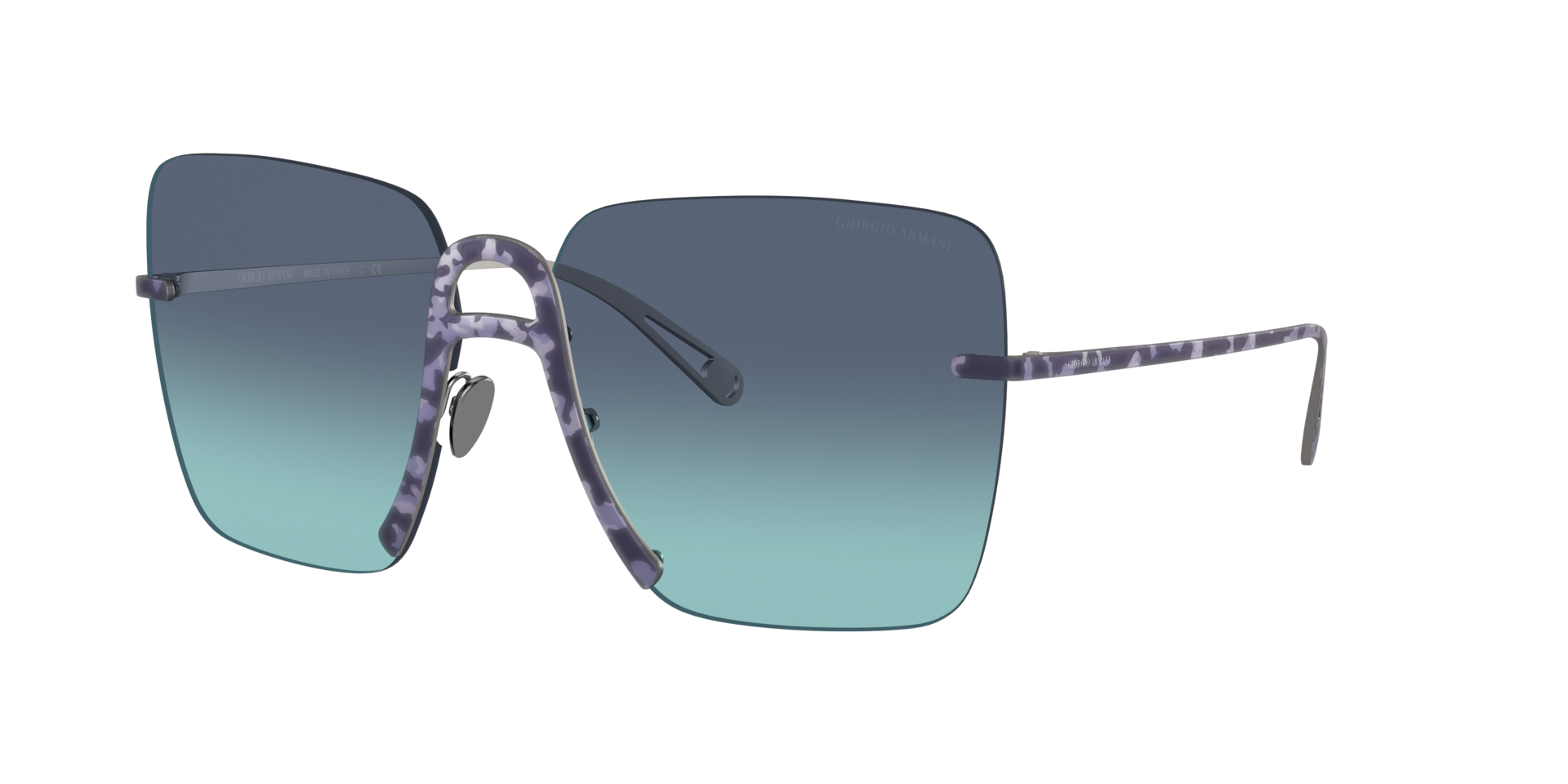 AR6118 Havana Blue MetallSunglass Frames von B24, Dreiviertelansicht