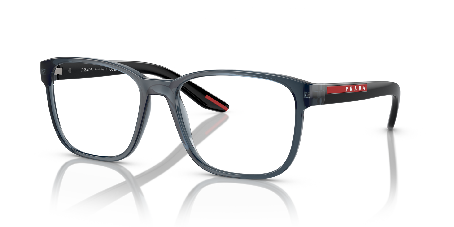 PS 06PV Kristallblau KunststoffEyeglass Frames von B24, Dreiviertelansicht