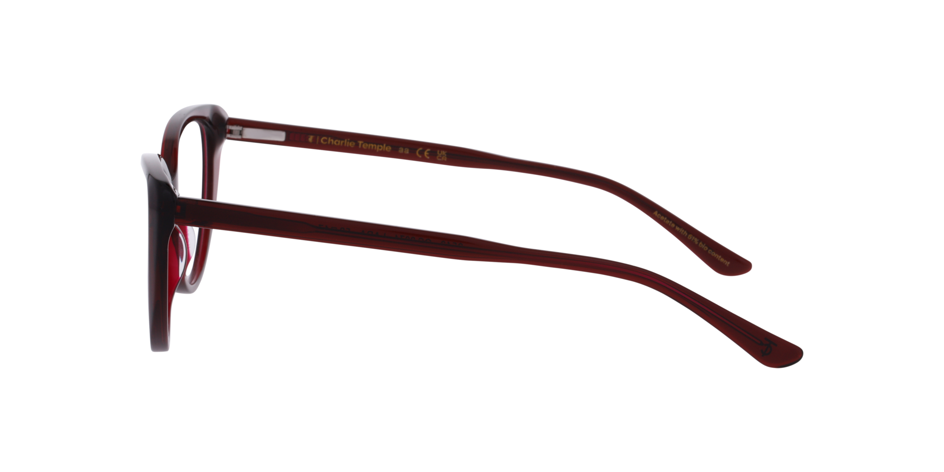 Lara Crystal Burgundy AcetaatEyeglass Frames van B24, Zijaanzicht