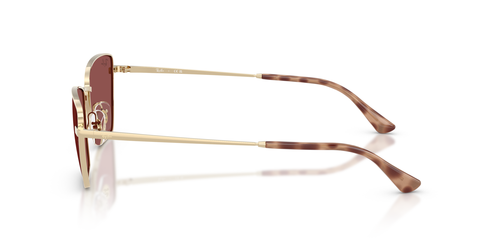 RB3783 Lichtgoud MetaalSunglass Frames van B24, Zijaanzicht
