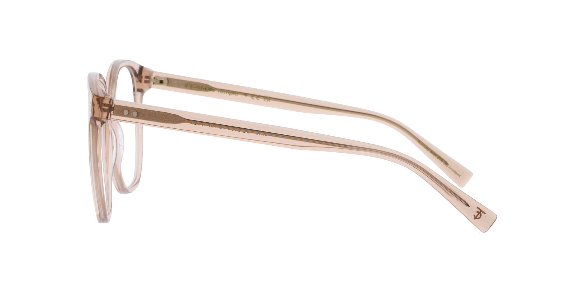Sacha Crystal Light Beige AcetaatEyeglass Frames van B24, Zijaanzicht