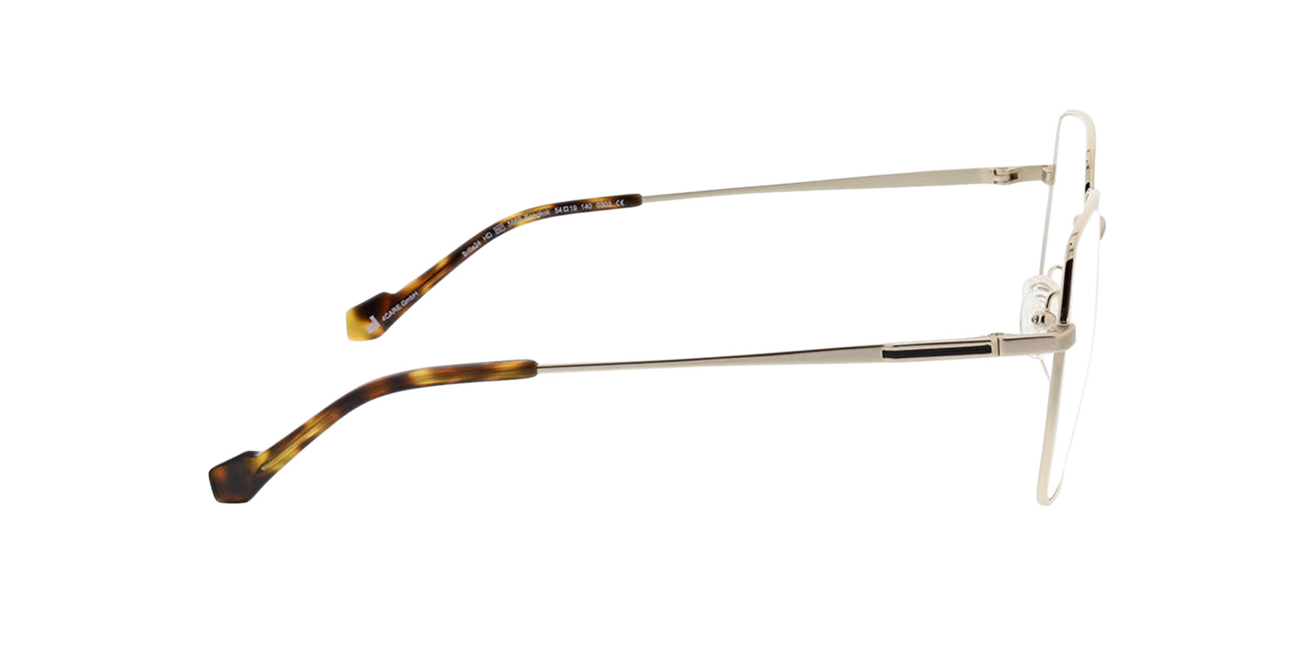 Bangkok Goud MetaalEyeglass Frames van B24, Zijaanzicht