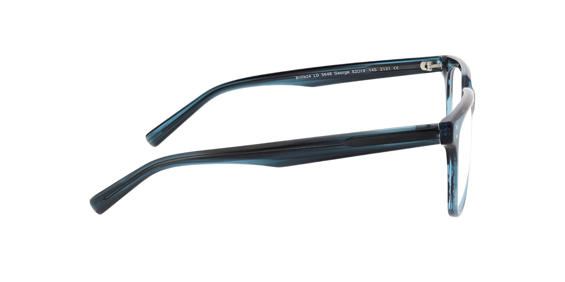 George Blauw hoorn  &  zilver AcetaatEyeglass Frames van B24, Zijaanzicht