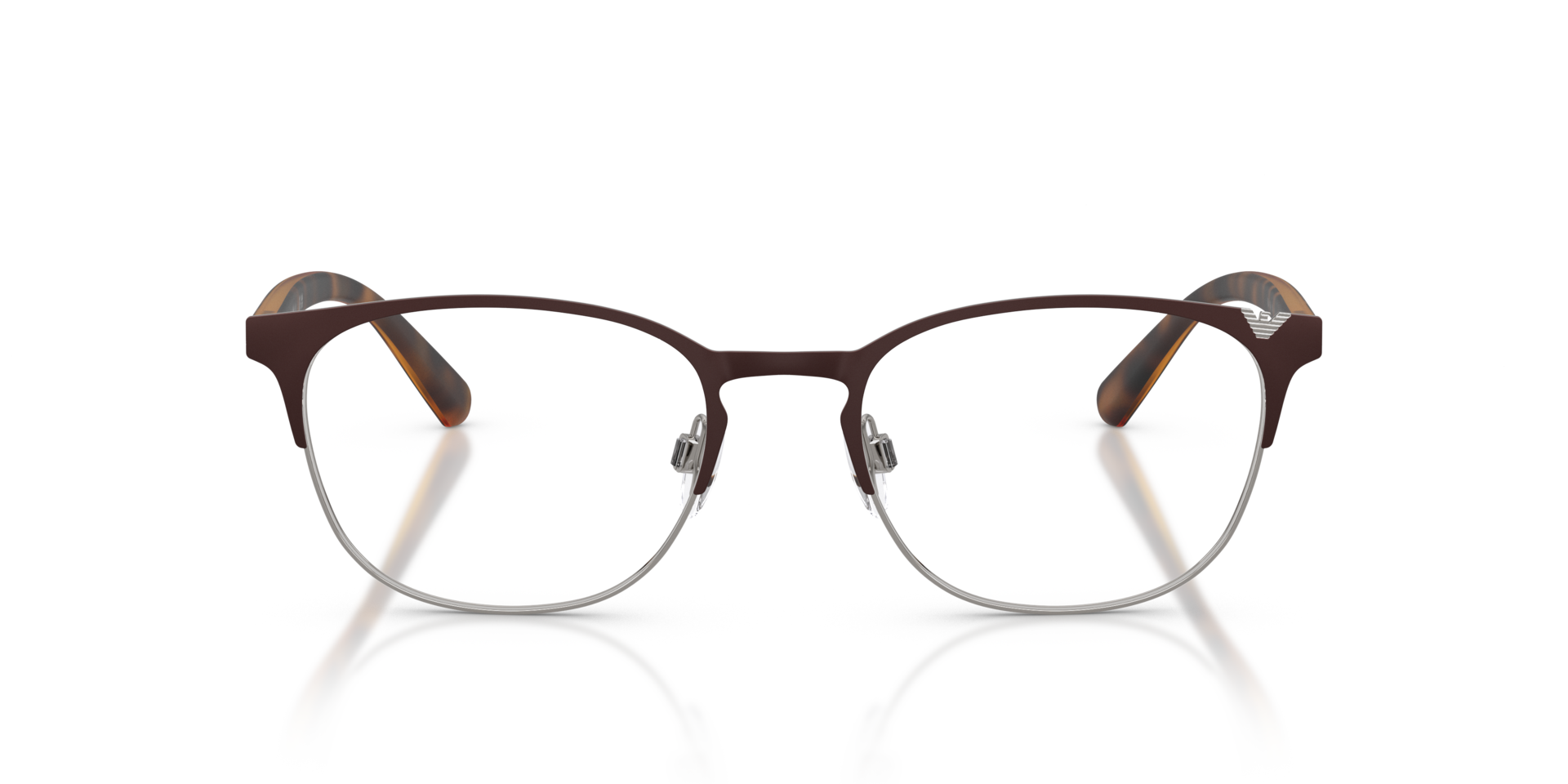 EA1059 Mattbraun & Gunmetal MetallEyeglass Frames von B24, Vorderansicht