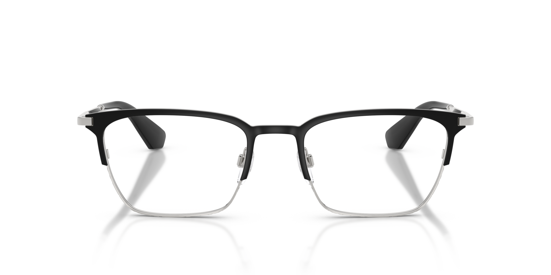 BE1401 Black & Silver MetaalEyeglass Frames van B24, Vooraanzicht