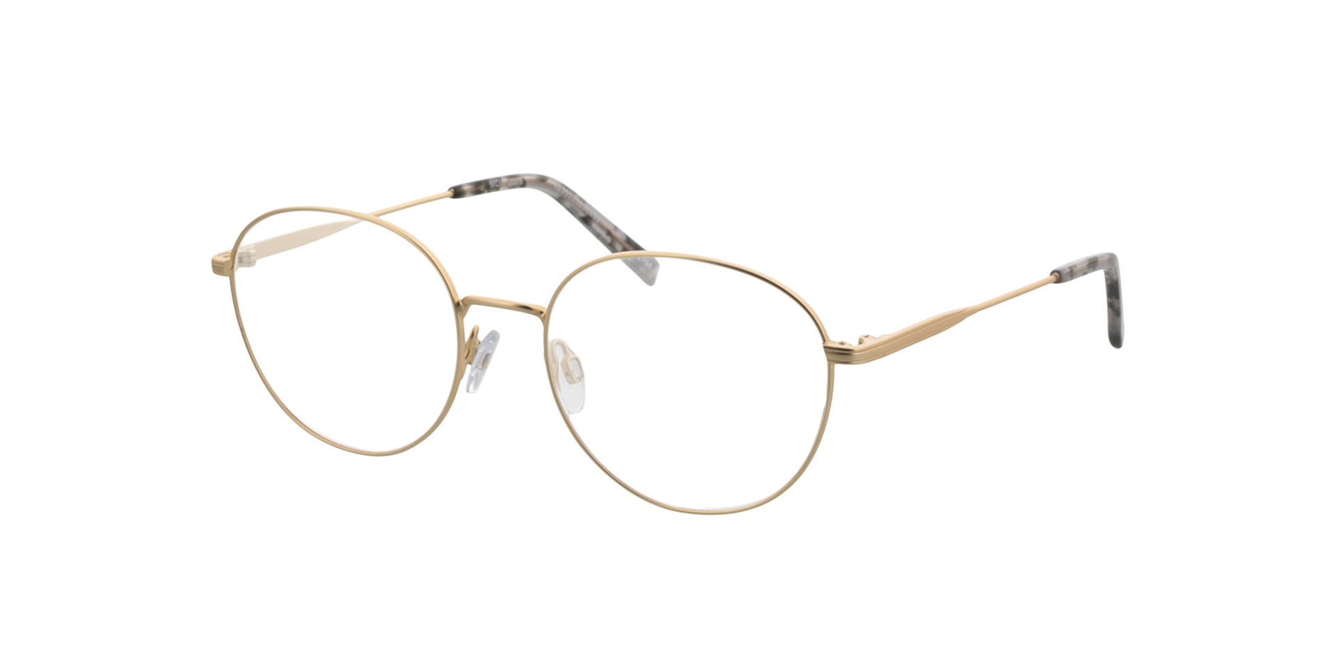 Julia Satin Gold  &  Grey Havana MetallEyeglass Frames von B24, Dreiviertelansicht