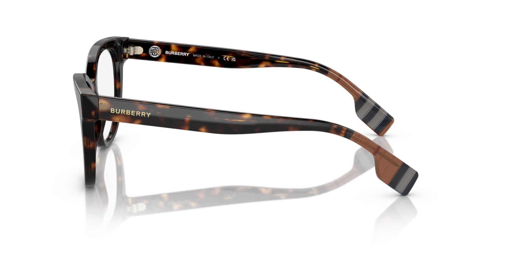 BE2375 Dunkelhavana AcetatEyeglass Frames von B24, Seitenansicht