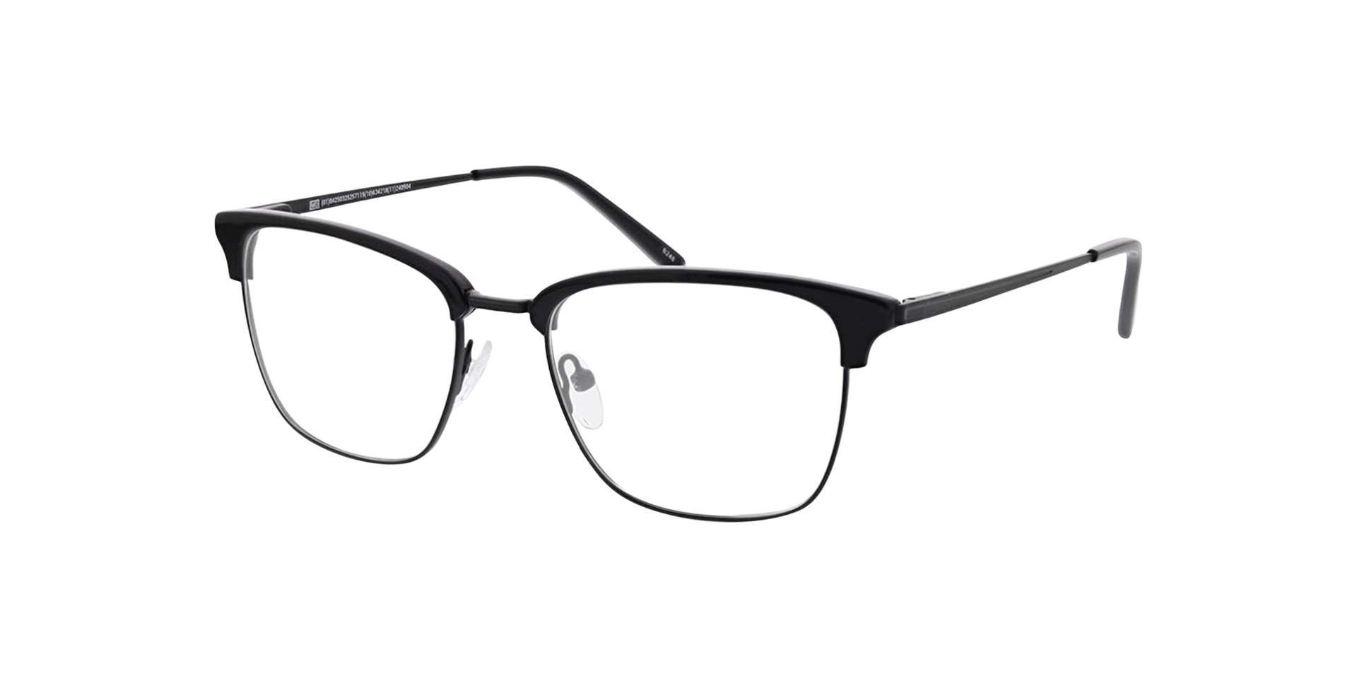 Tupelo Black  &  Matt Black MetallEyeglass Frames von B24, Dreiviertelansicht