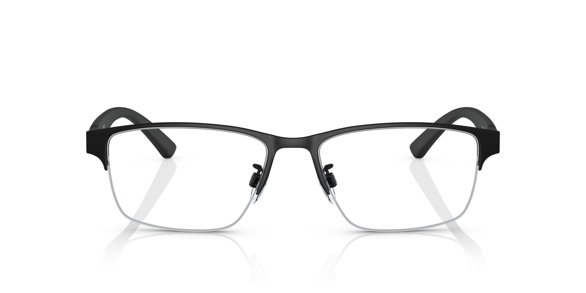 EA1138 Matzwart MetaalEyeglass Frames van B24, Vooraanzicht