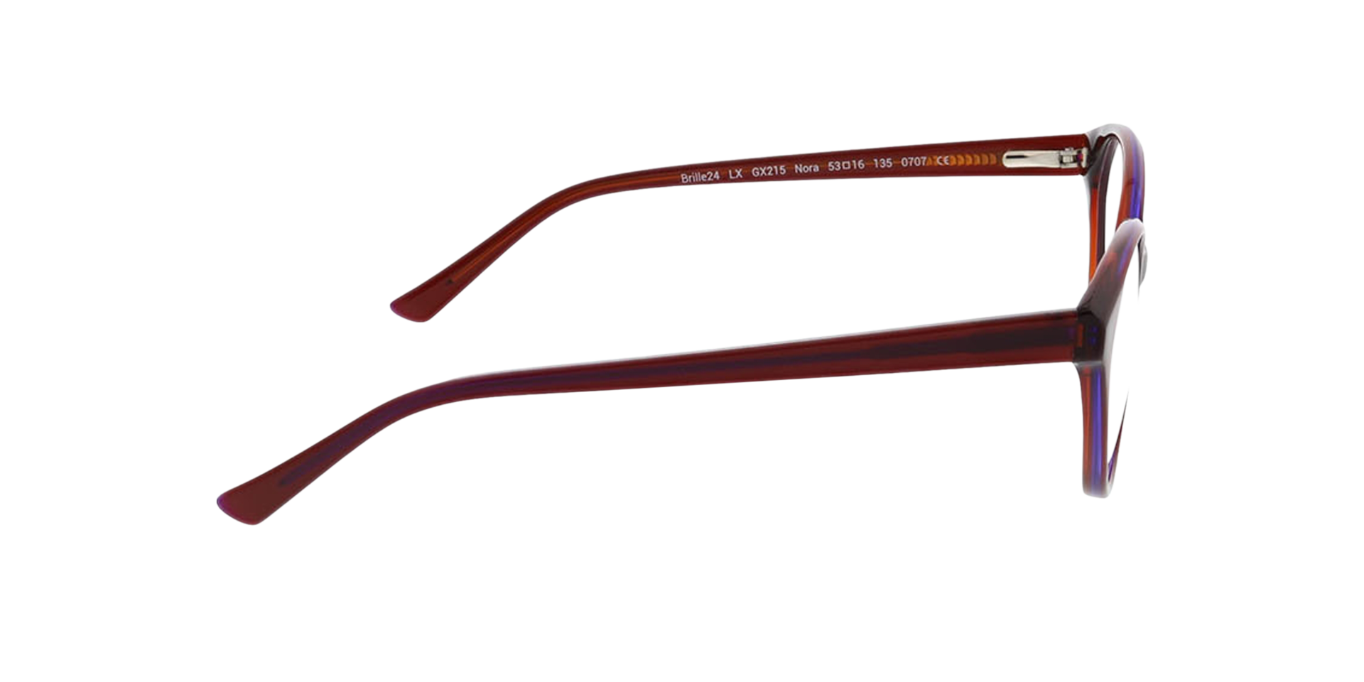 Nora Milky Red  &  Purple  &  Orange AcetatEyeglass Frames von B24, Seitenansicht