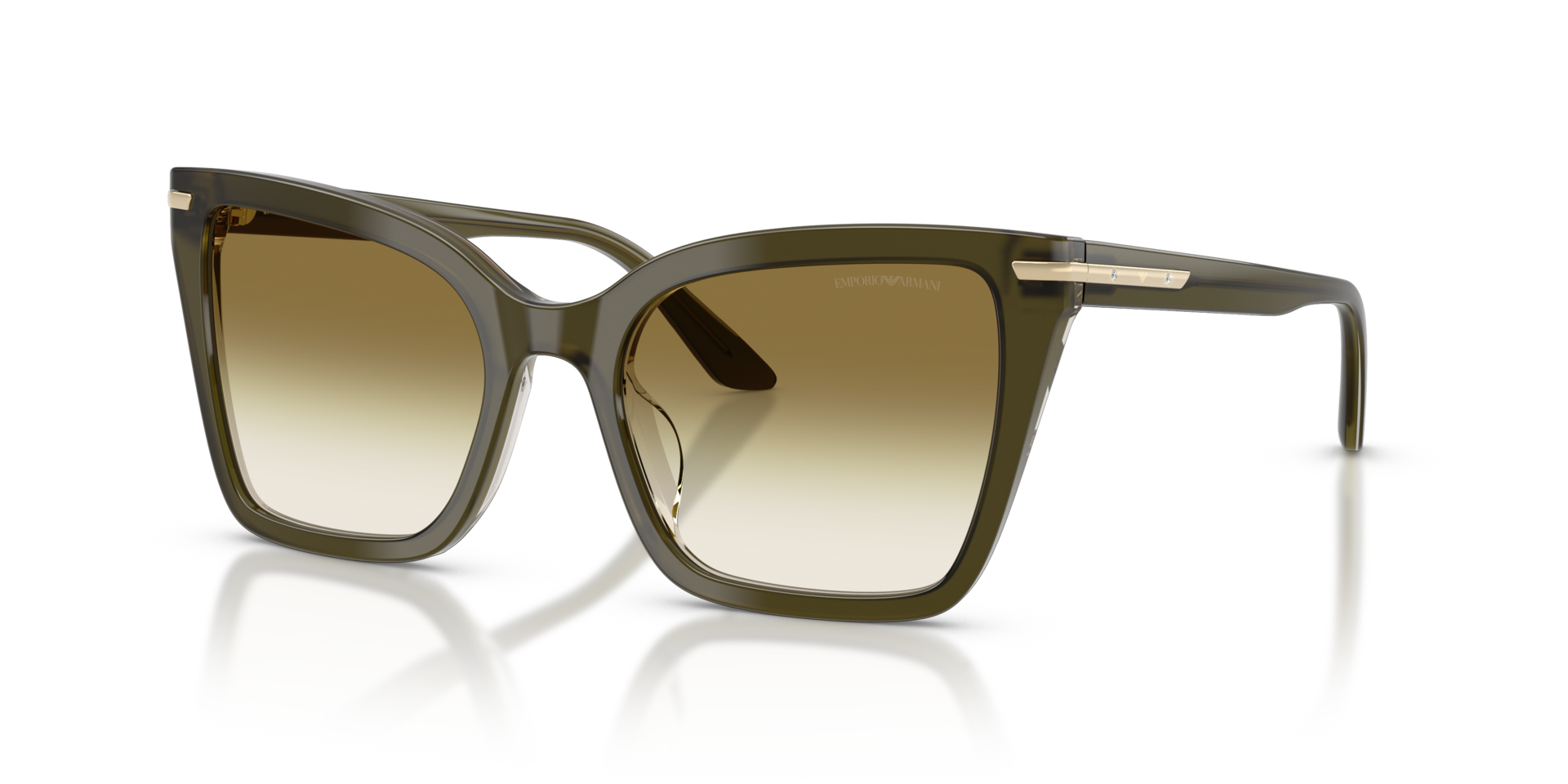 EA4273BU Shiny Dark Green AcetaatSunglass Frames van B24, Hoekweergave