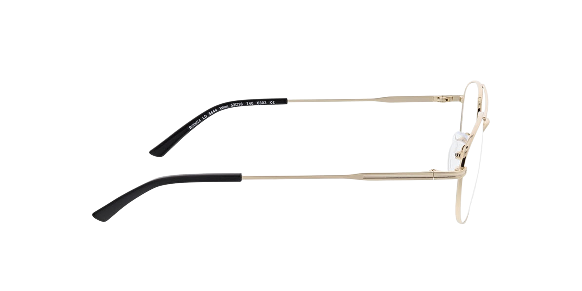 Wien Gold  &  Black MetallEyeglass Frames von B24, Seitenansicht