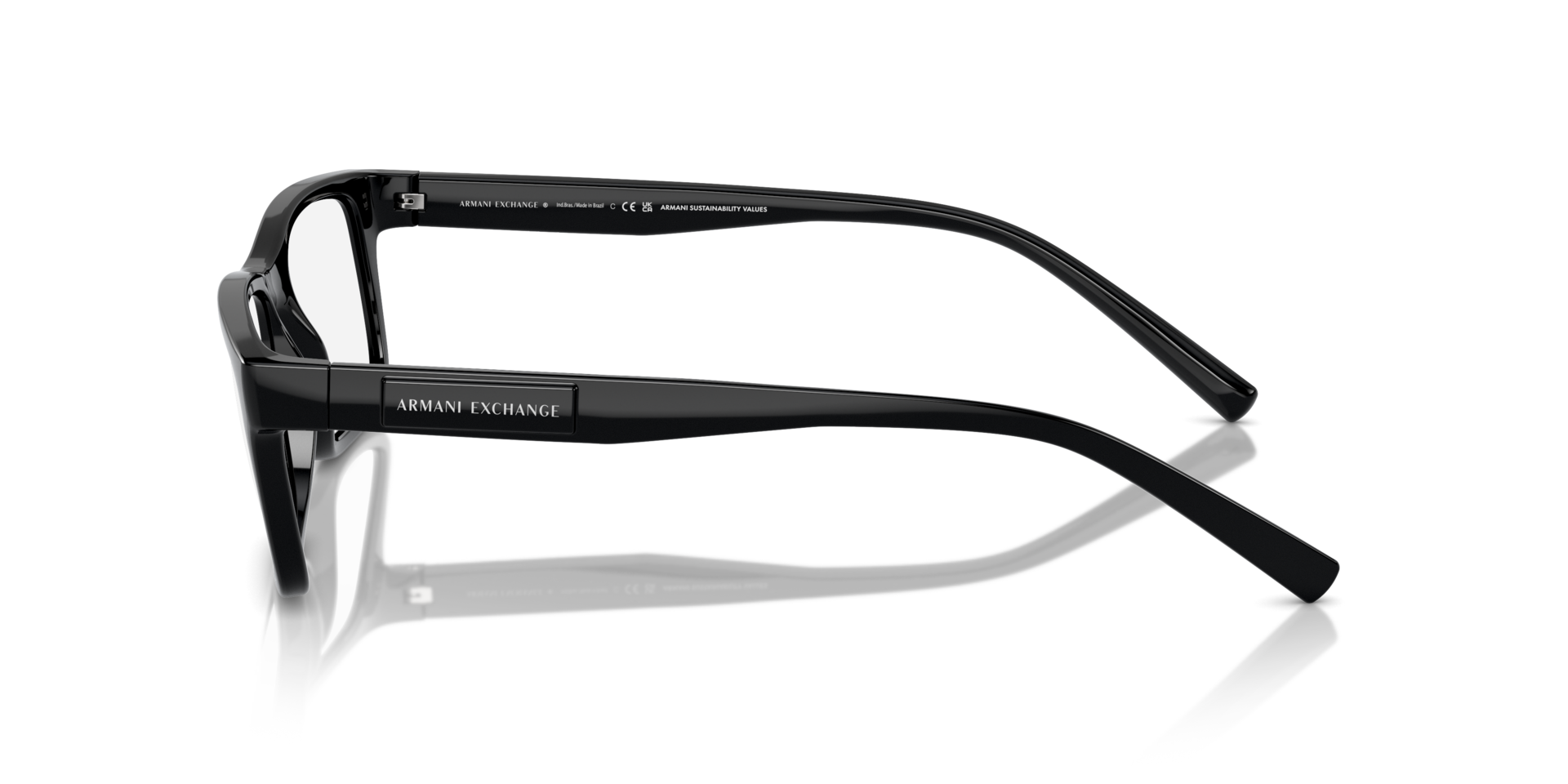 AX3115 Glanzend zwart KunststofEyeglass Frames van B24, Zijaanzicht