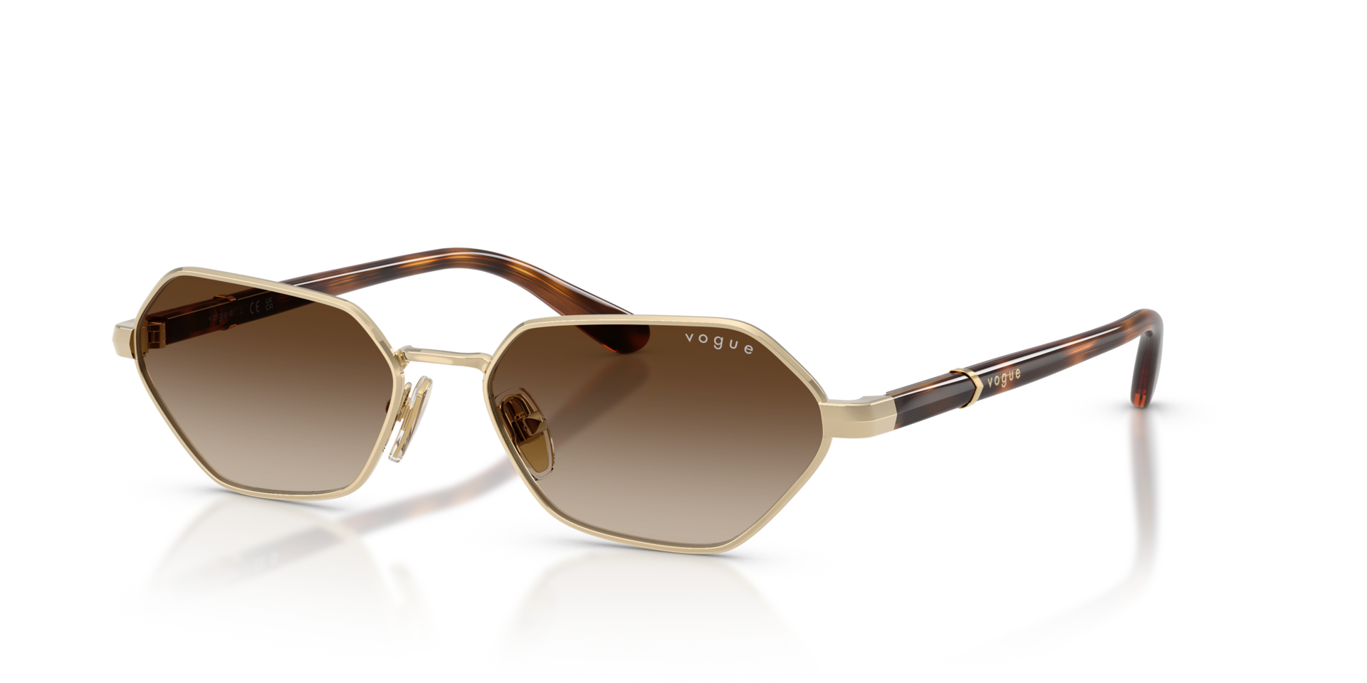 VO4349S Hellgold MetallSunglass Frames von B24, Dreiviertelansicht