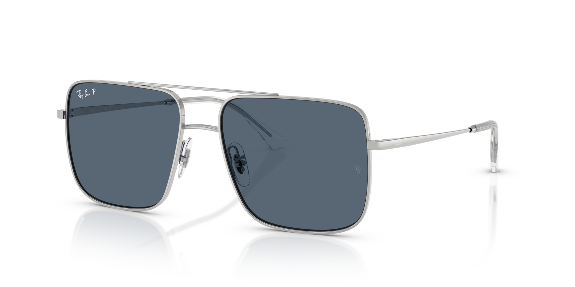 RB3758 Silber MetallSunglass Frames von B24, Dreiviertelansicht