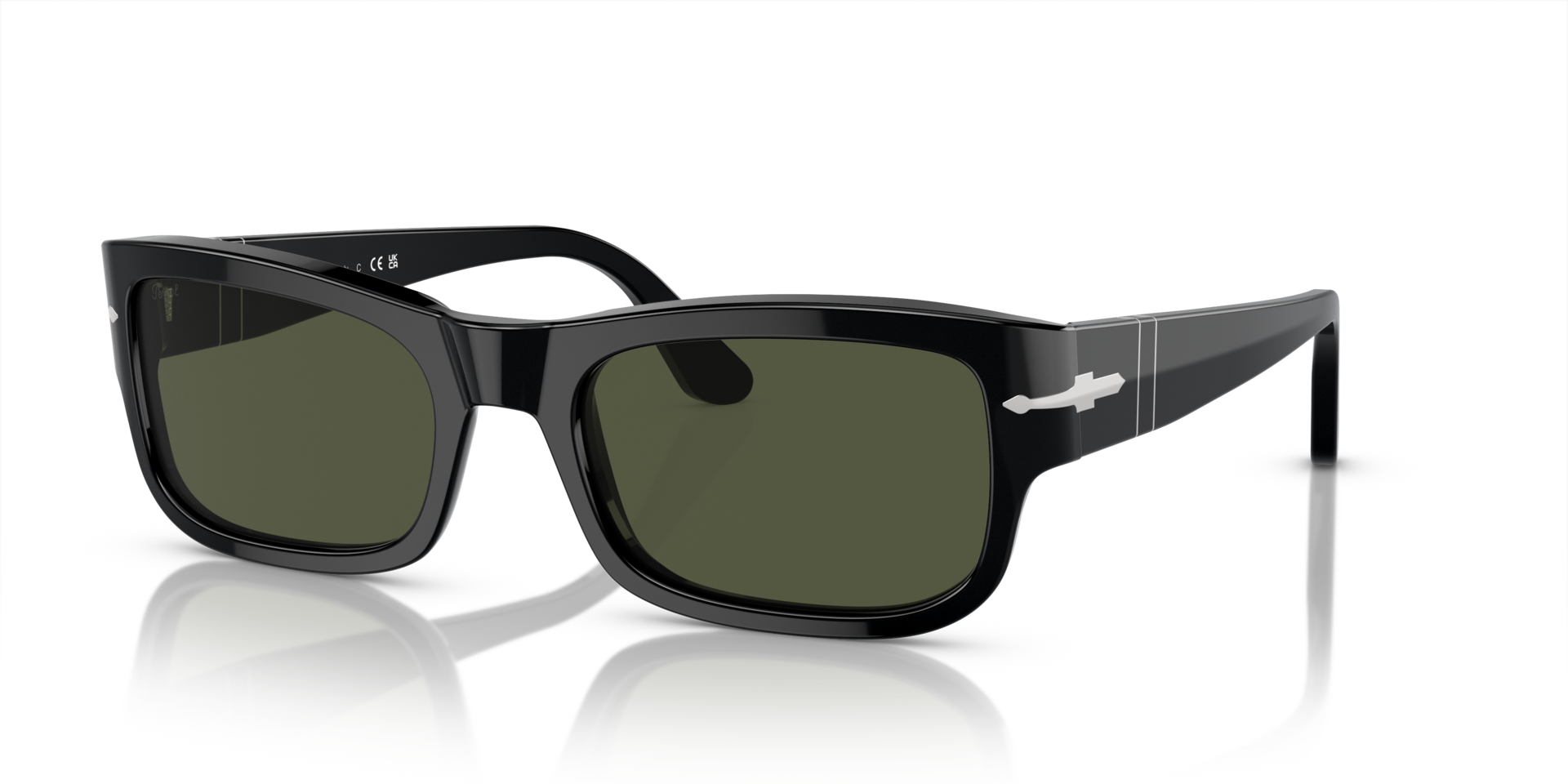 PO3326S Zwart AcetaatSunglass Frames van B24, Hoekweergave