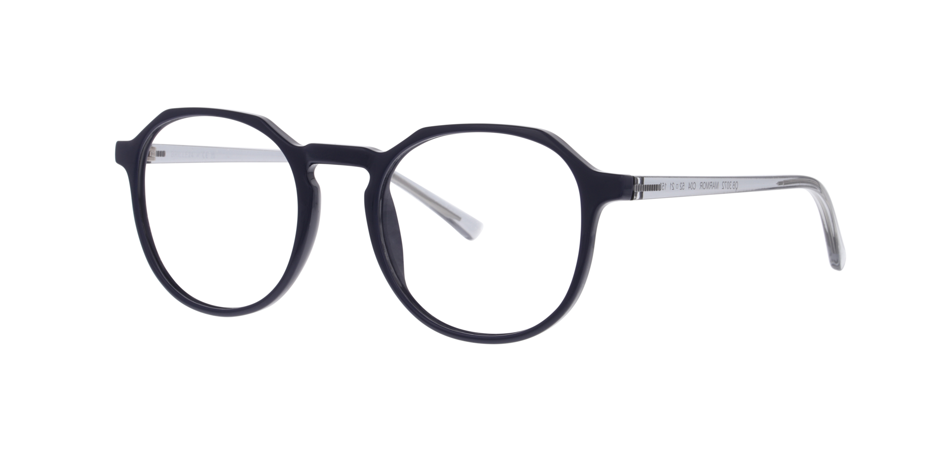 Marmor Navy Blue KunststoffEyeglass Frames von B24, Dreiviertelansicht