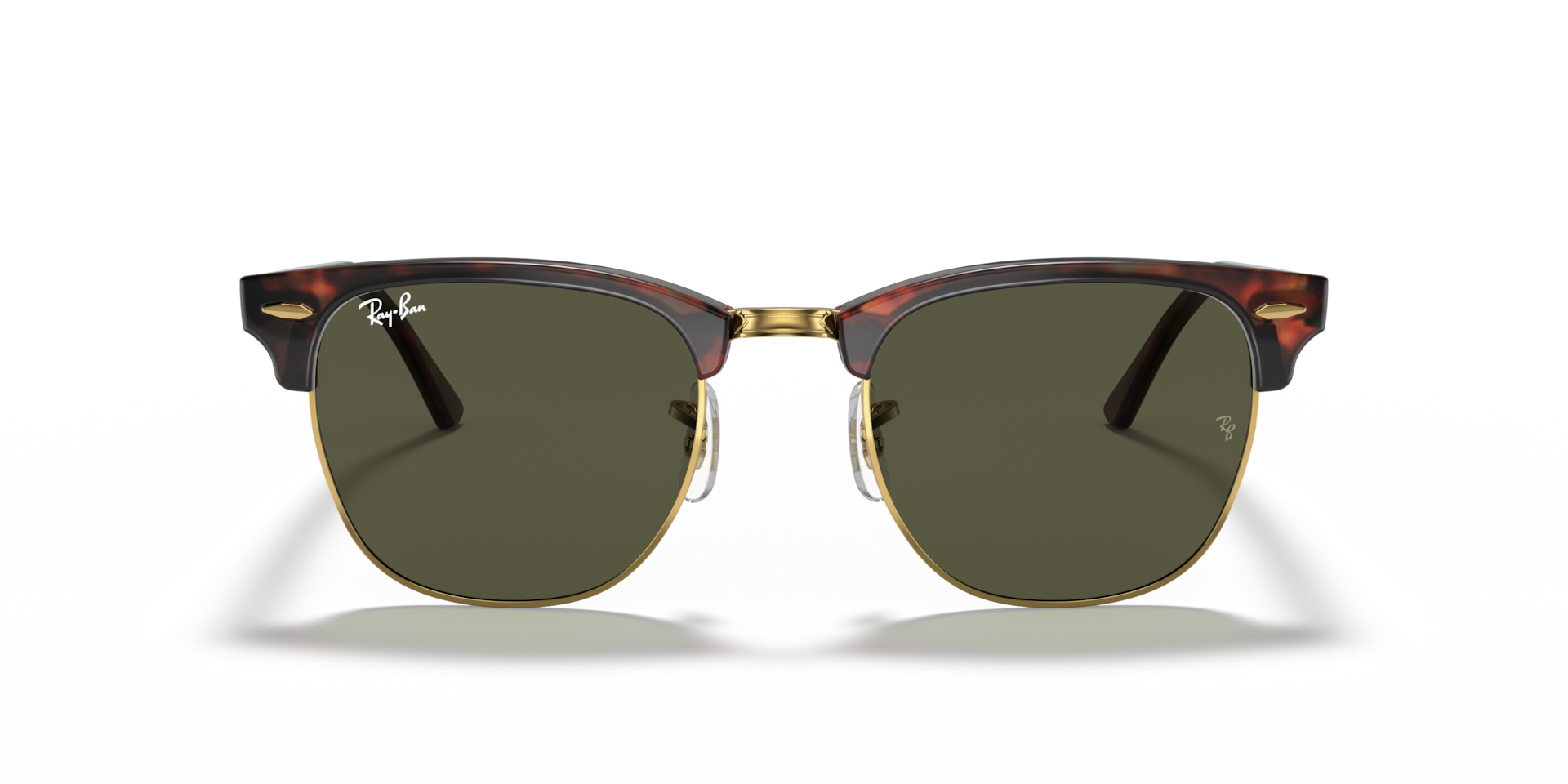 ★Ray-Ban ★CLUBMASTER ★RB3016 1354/R5 Ray-Ban 805289653653 Vierkant Zwart op goud Volle rand