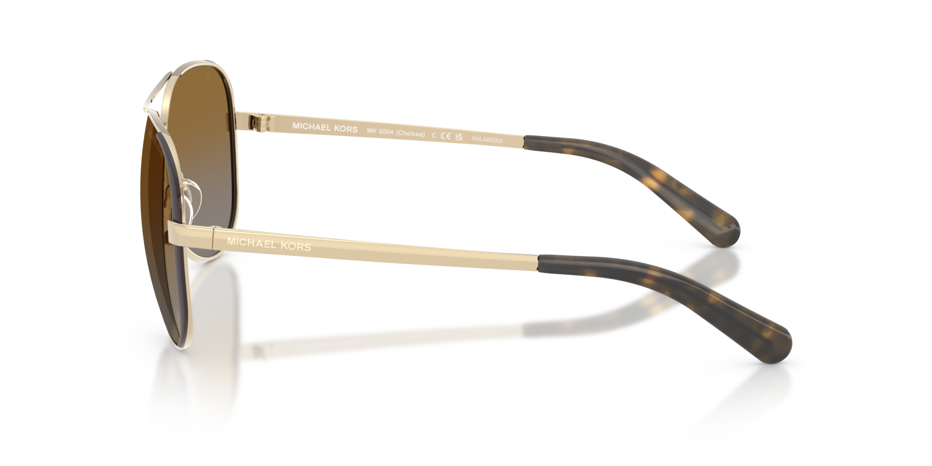 MK5004 Gold & Braun MetallSunglass Frames von B24, Seitenansicht