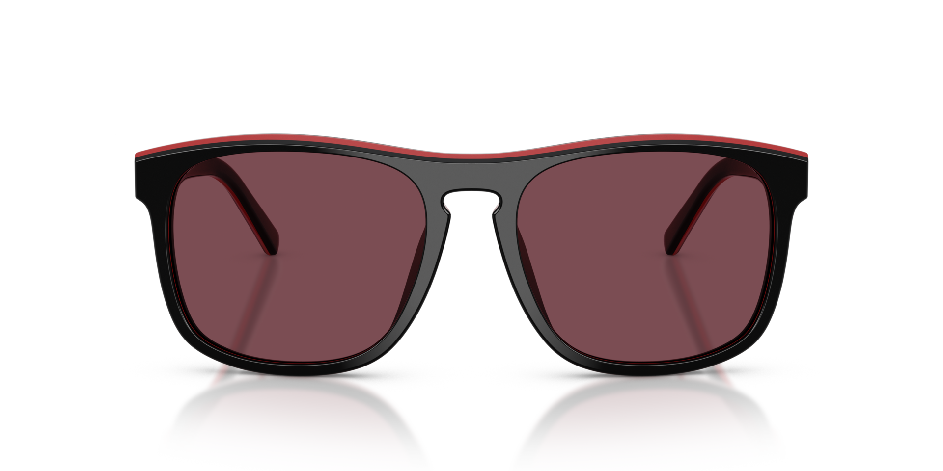 FZ6020U Shiny Black & Red & Black AcetaatSunglass Frames van B24, Vooraanzicht