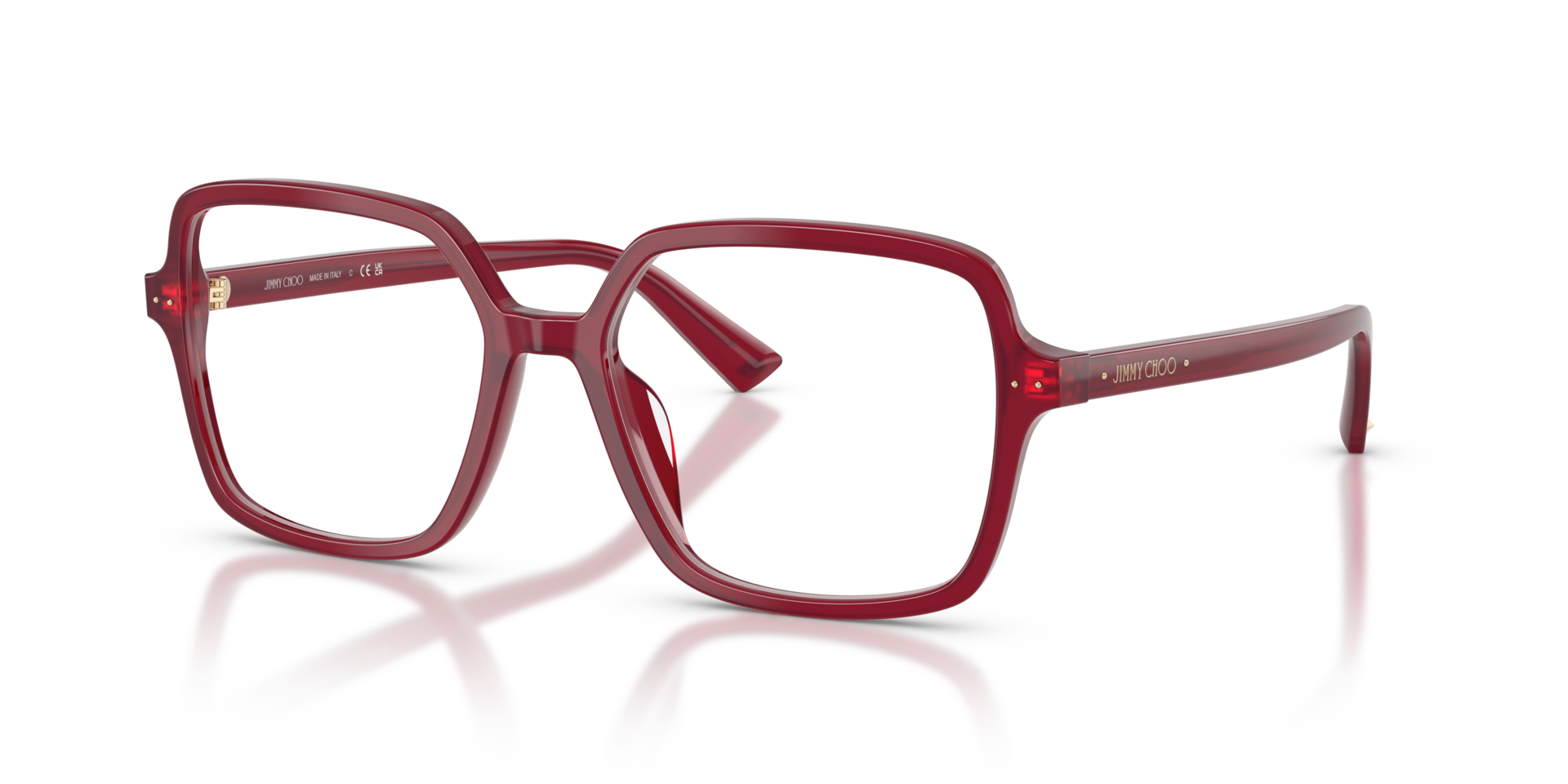 JC3046U Opaline Cranberry AcetaatEyeglass Frames van B24, Hoekweergave