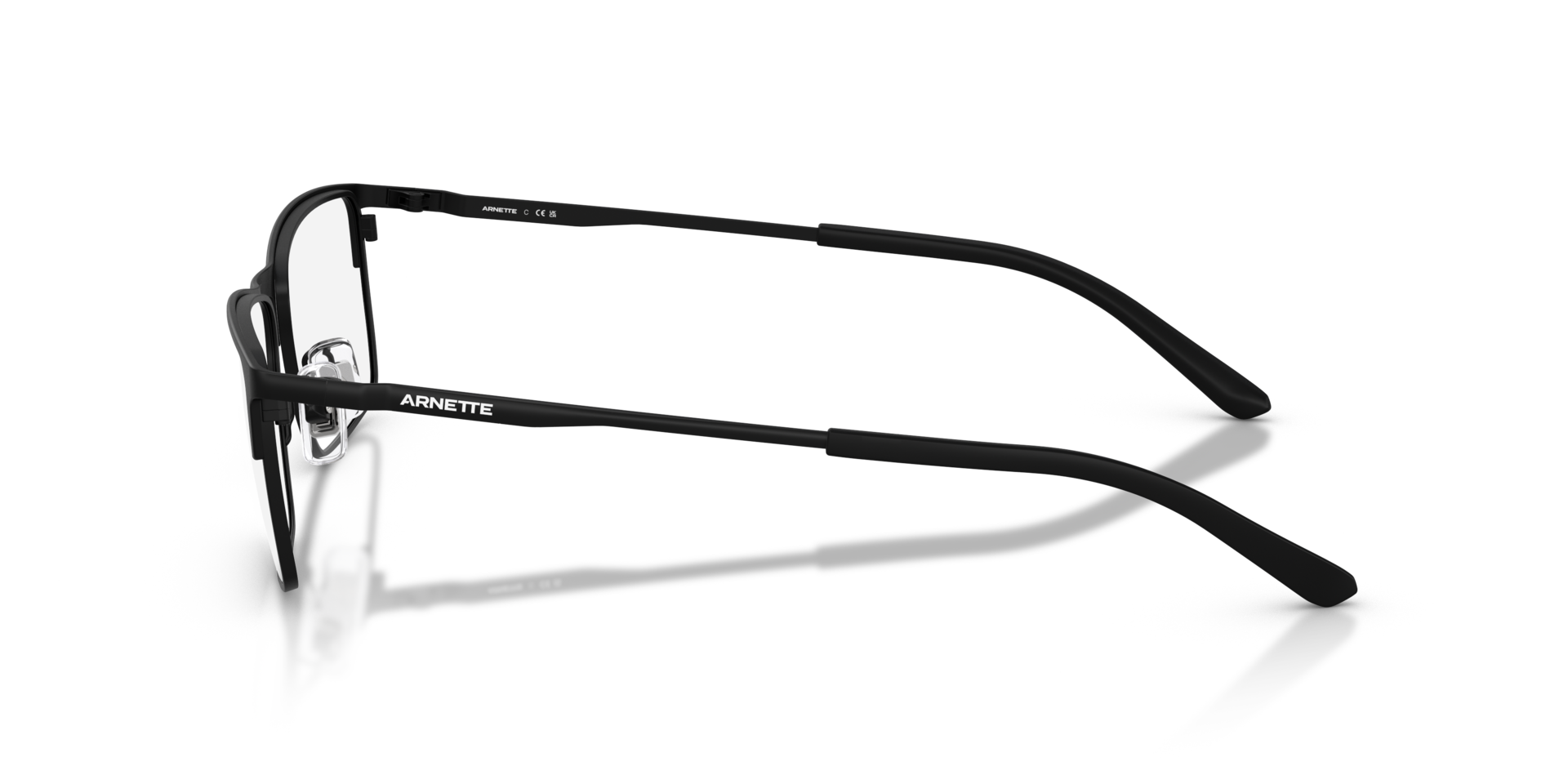 AN6155 Matzwart MetaalEyeglass Frames van B24, Zijaanzicht