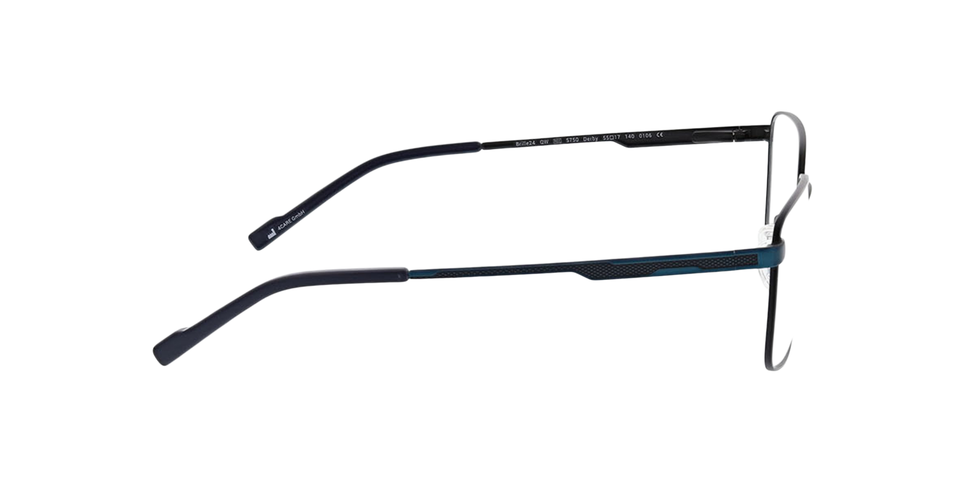 Derby Matt Blue  &  Matt Black MetallEyeglass Frames von B24, Seitenansicht