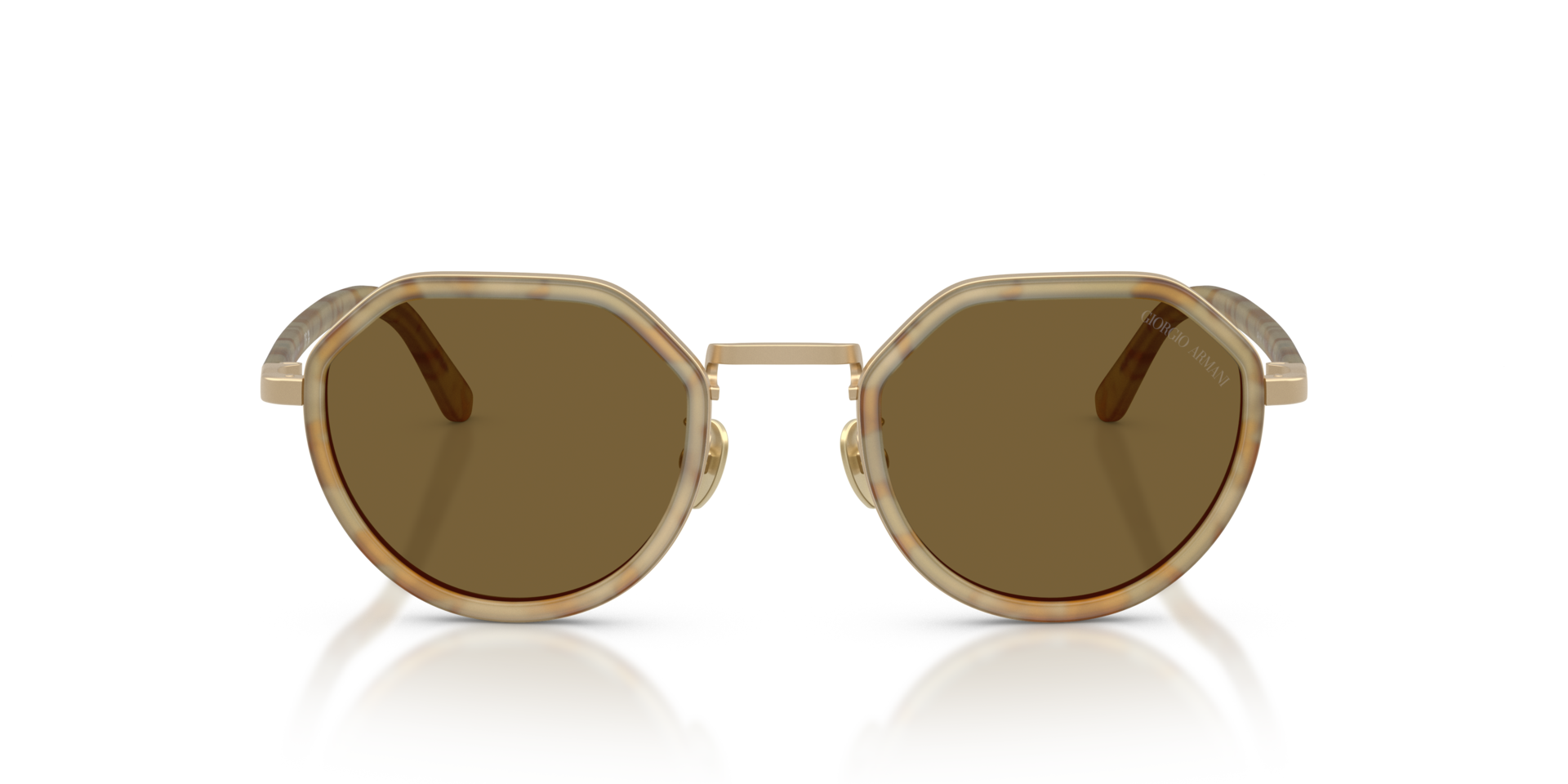 AR6181 Yellow Havana MetaalSunglass Frames van B24, Vooraanzicht