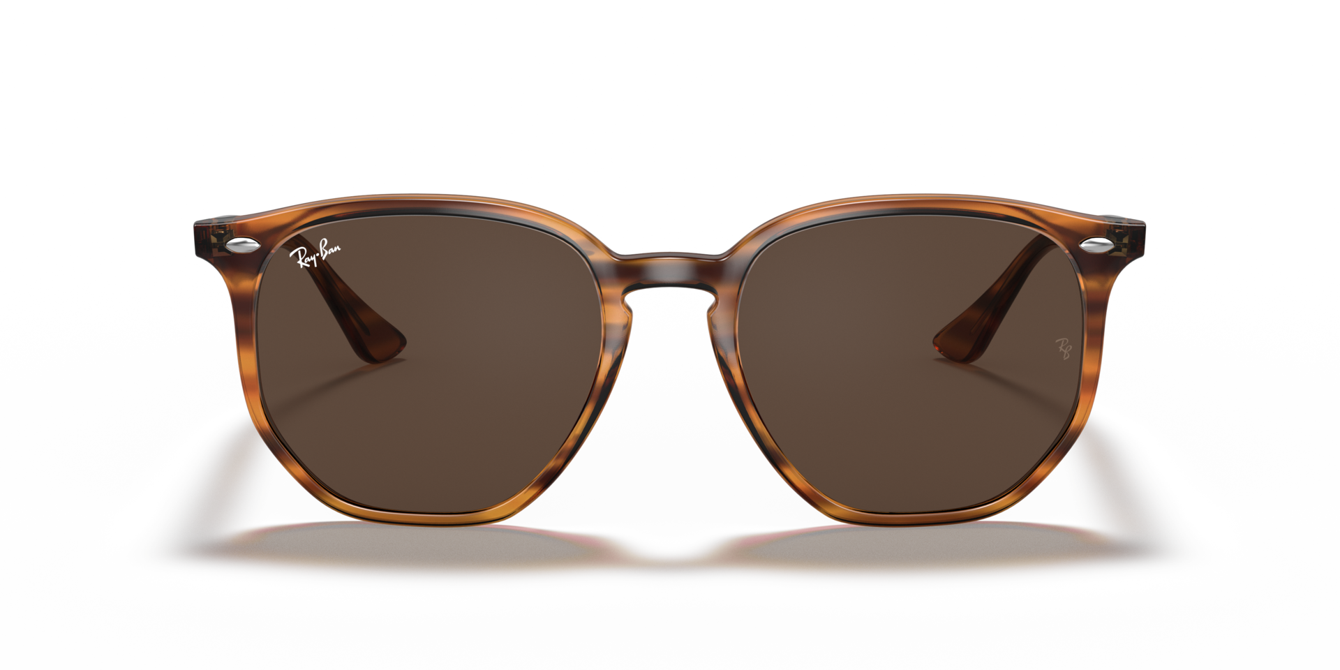 RB4306 Rot gestreift Havana KunststoffSunglass Frames von B24, Vorderansicht