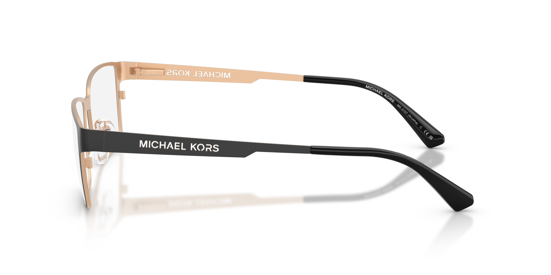 MK3107 Zwartmat MetaalEyeglass Frames van B24, Zijaanzicht