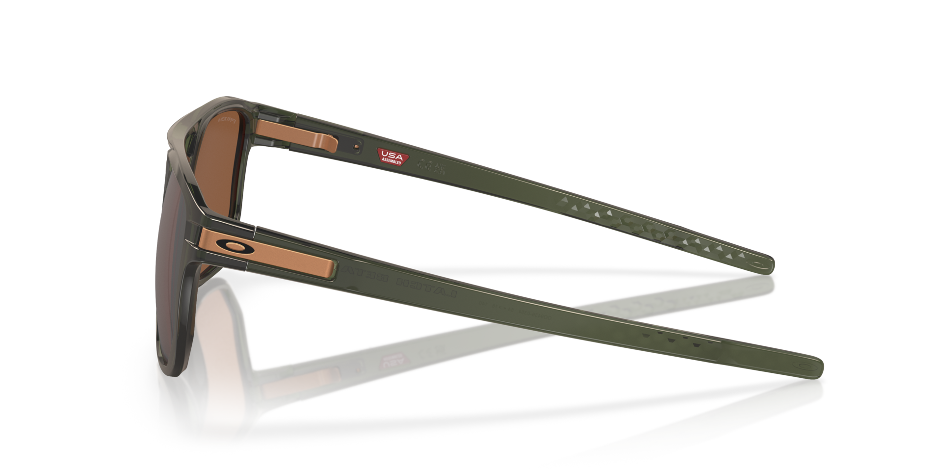 Latch™ Beta Olijfgroen Inkt KunststofSunglass Frames van B24, Zijaanzicht