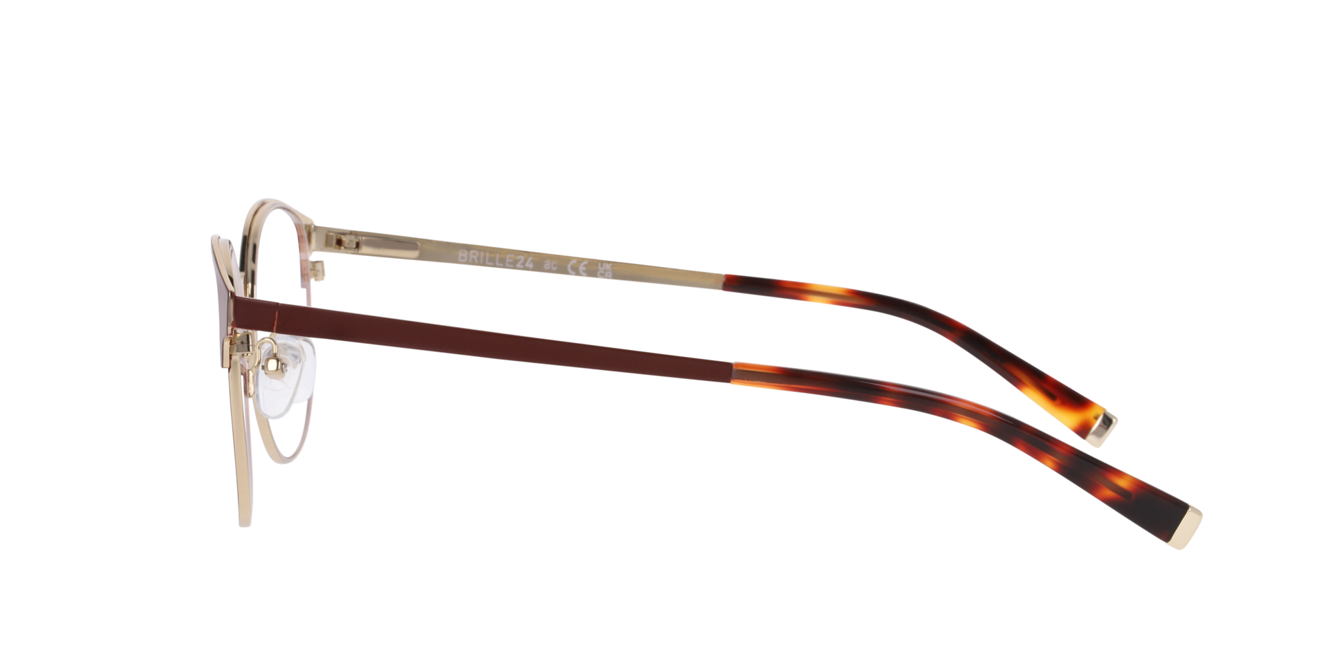 Kopenhagen Red & Gold MetallEyeglass Frames von B24, Seitenansicht