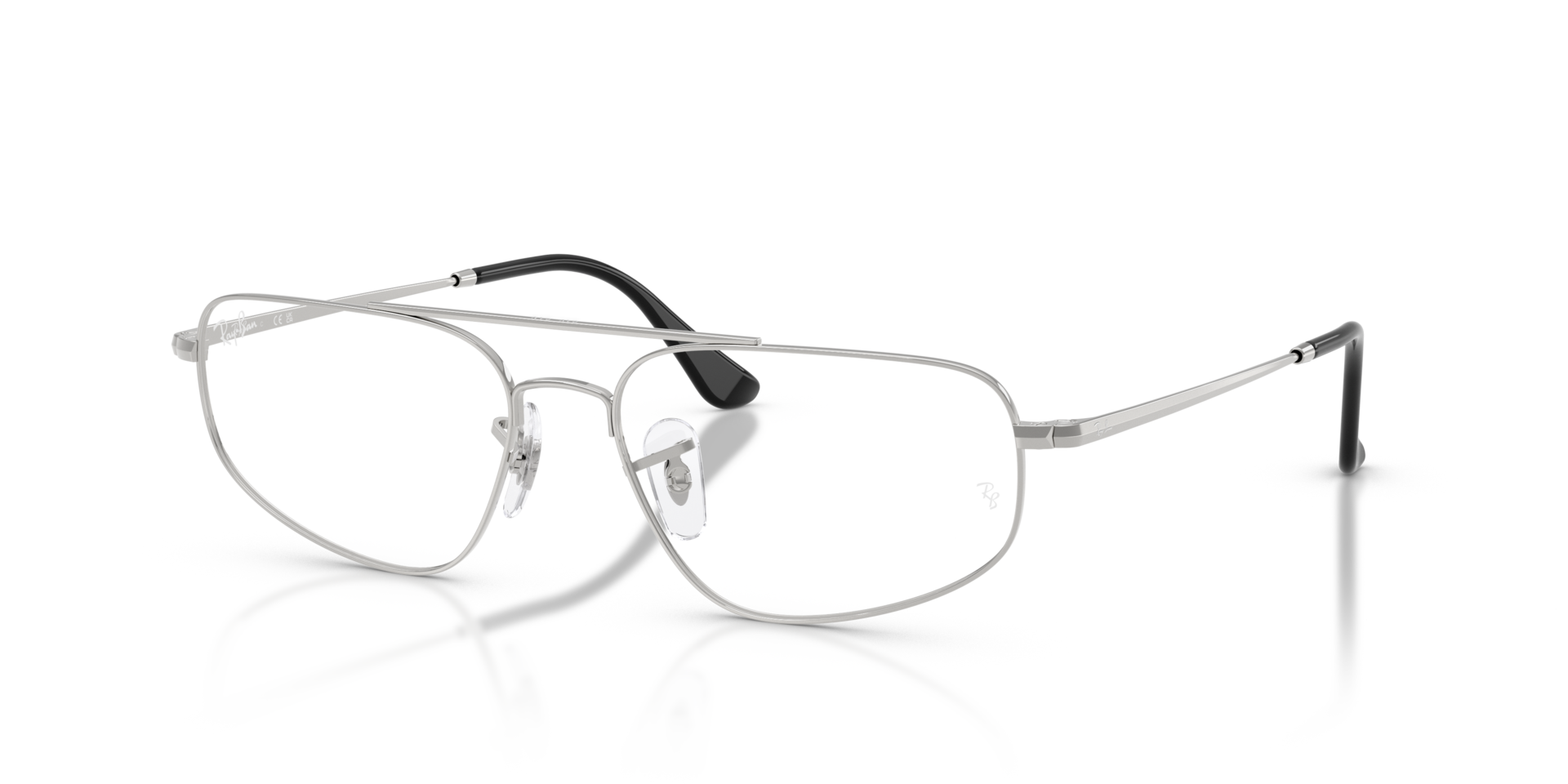 RB6550 Zilver MetaalEyeglass Frames van B24, Hoekweergave