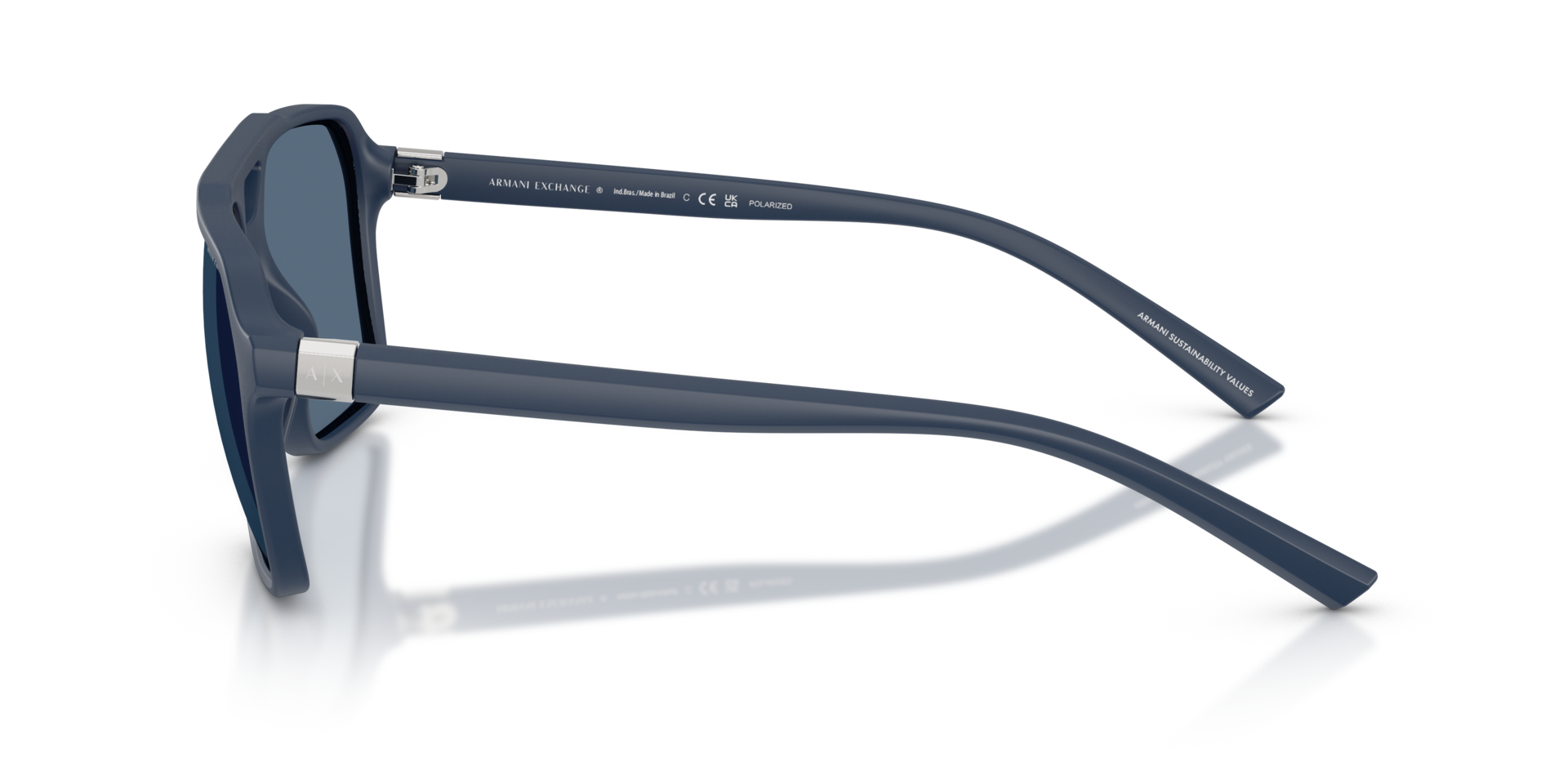 AX4166SU Matblauw KunststofSunglass Frames van B24, Zijaanzicht